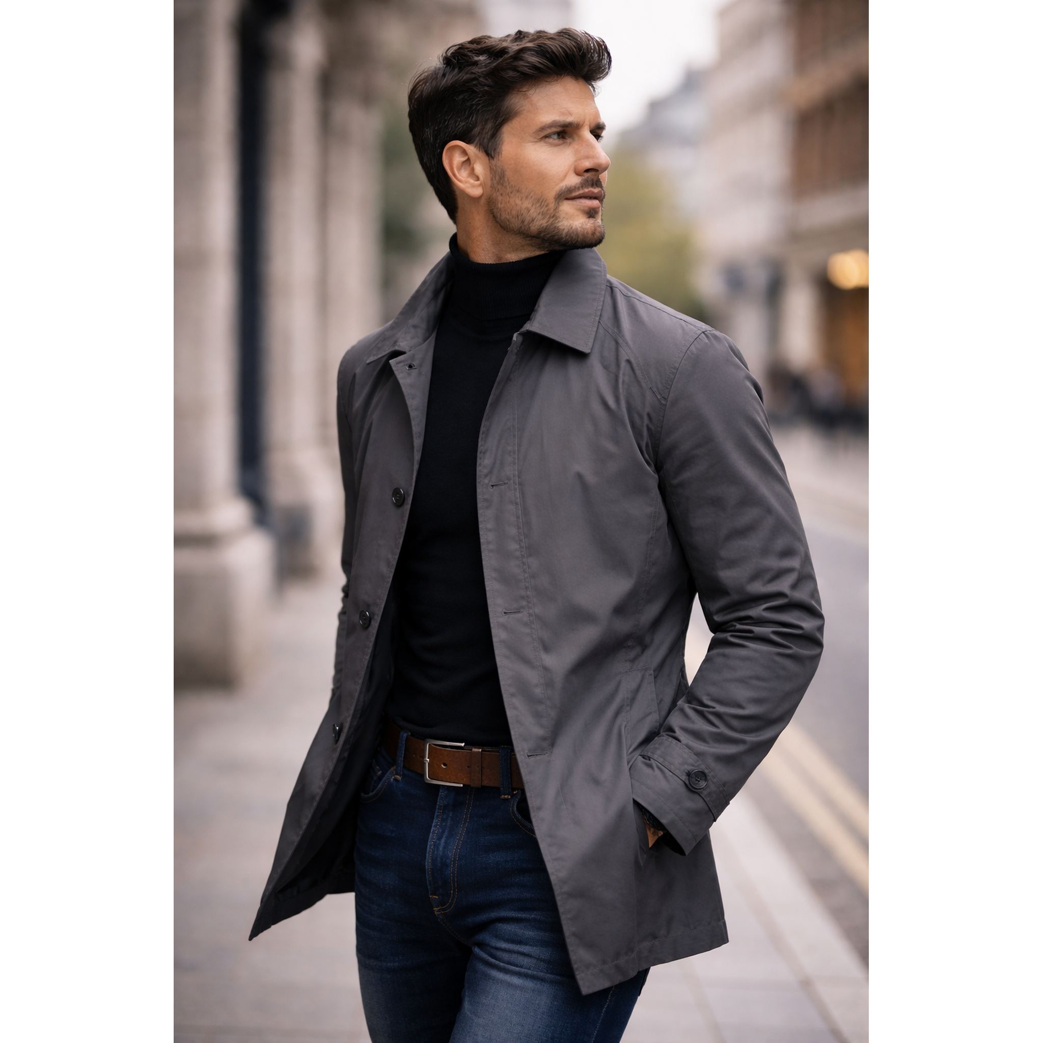 Men's Weather-Resistant Overcoat-Jacket-Mamavea