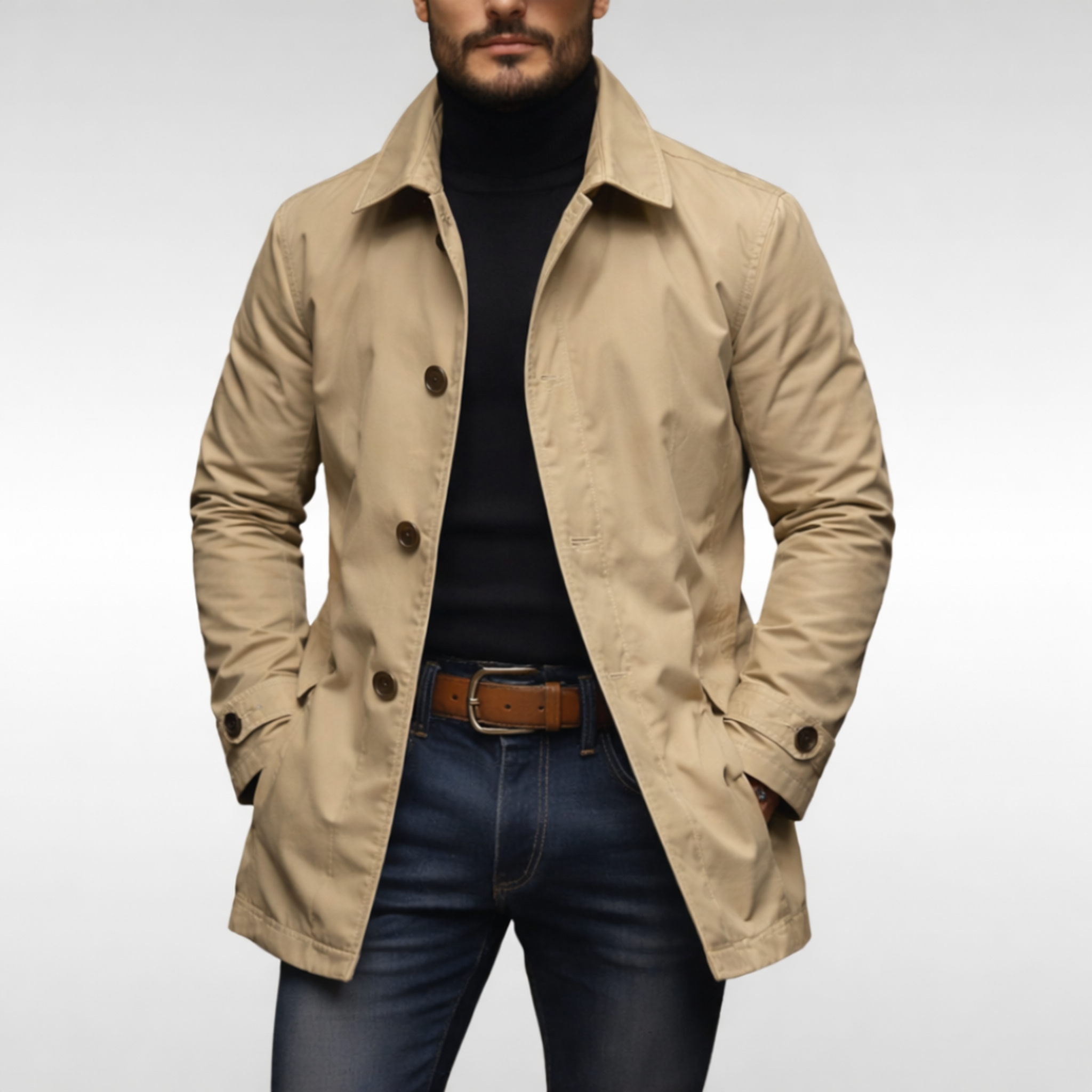 Men's Weather-Resistant Overcoat-Jacket-Mamavea