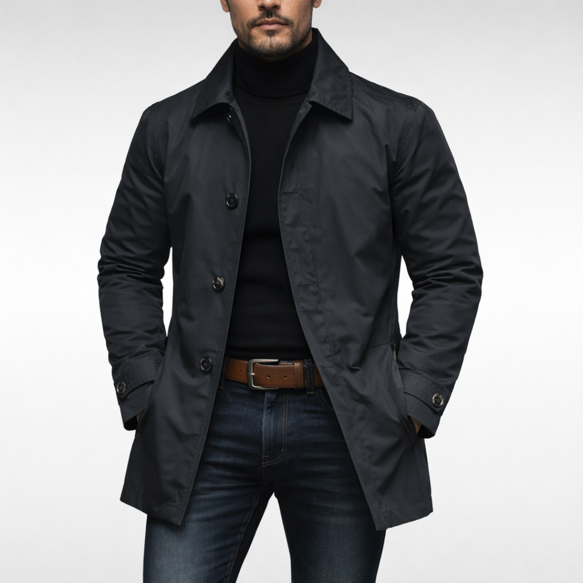 Men's Weather-Resistant Overcoat-Jacket-Mamavea