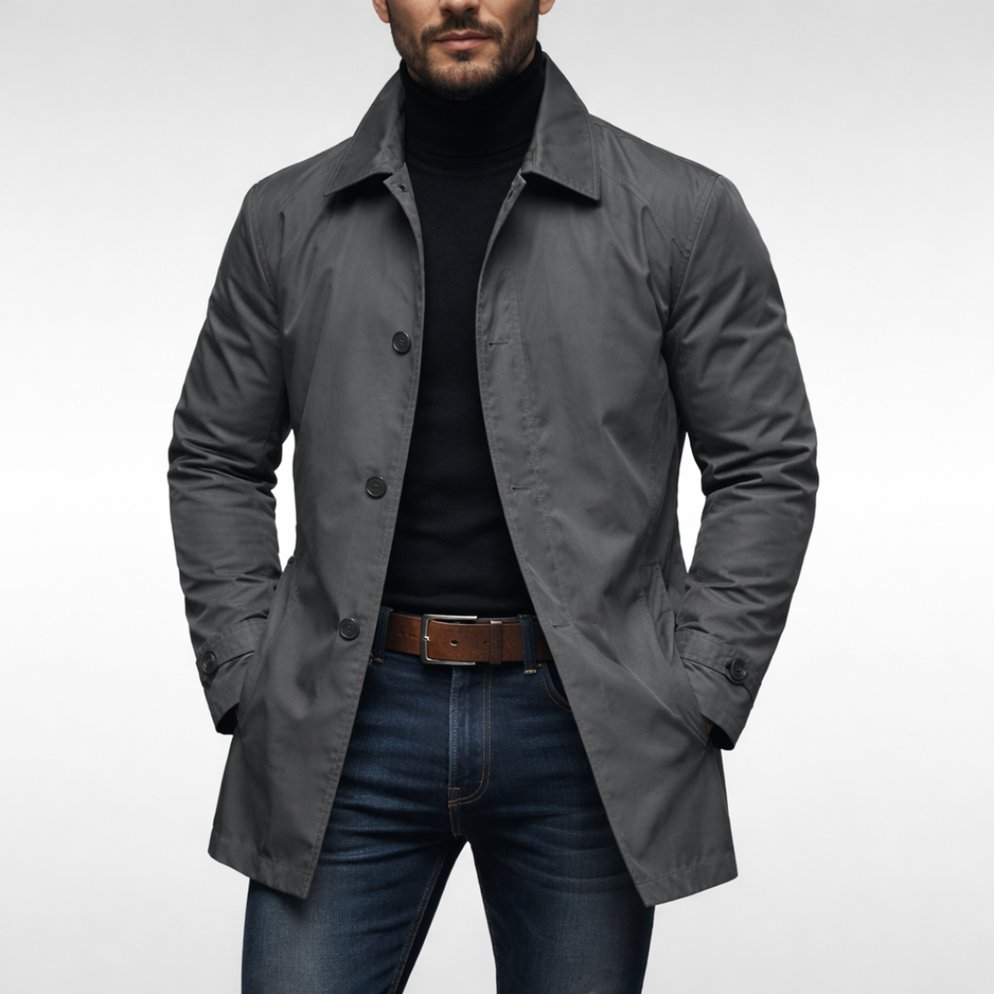 Men's Weather-Resistant Overcoat-Jacket-Mamavea