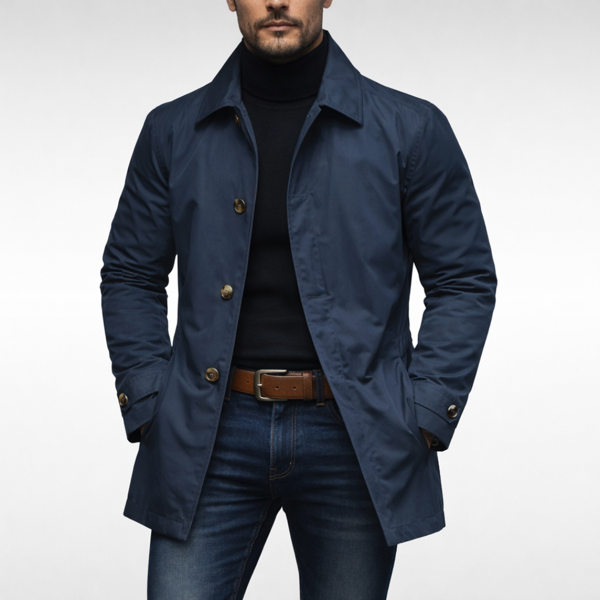 Men's Weather-Resistant Overcoat-Jacket-Mamavea