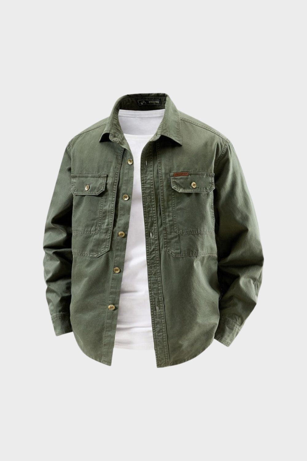 Men's Shirt with Chest Pockets and Button Placket