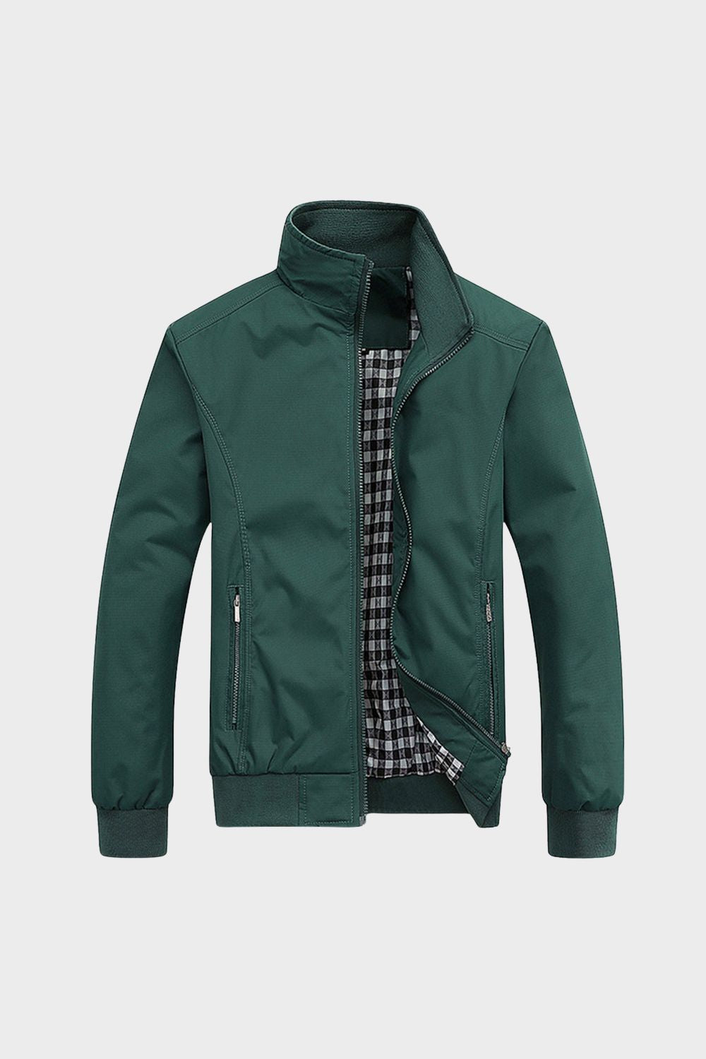Men's Jacket with Stand-Up Collar and Zip
