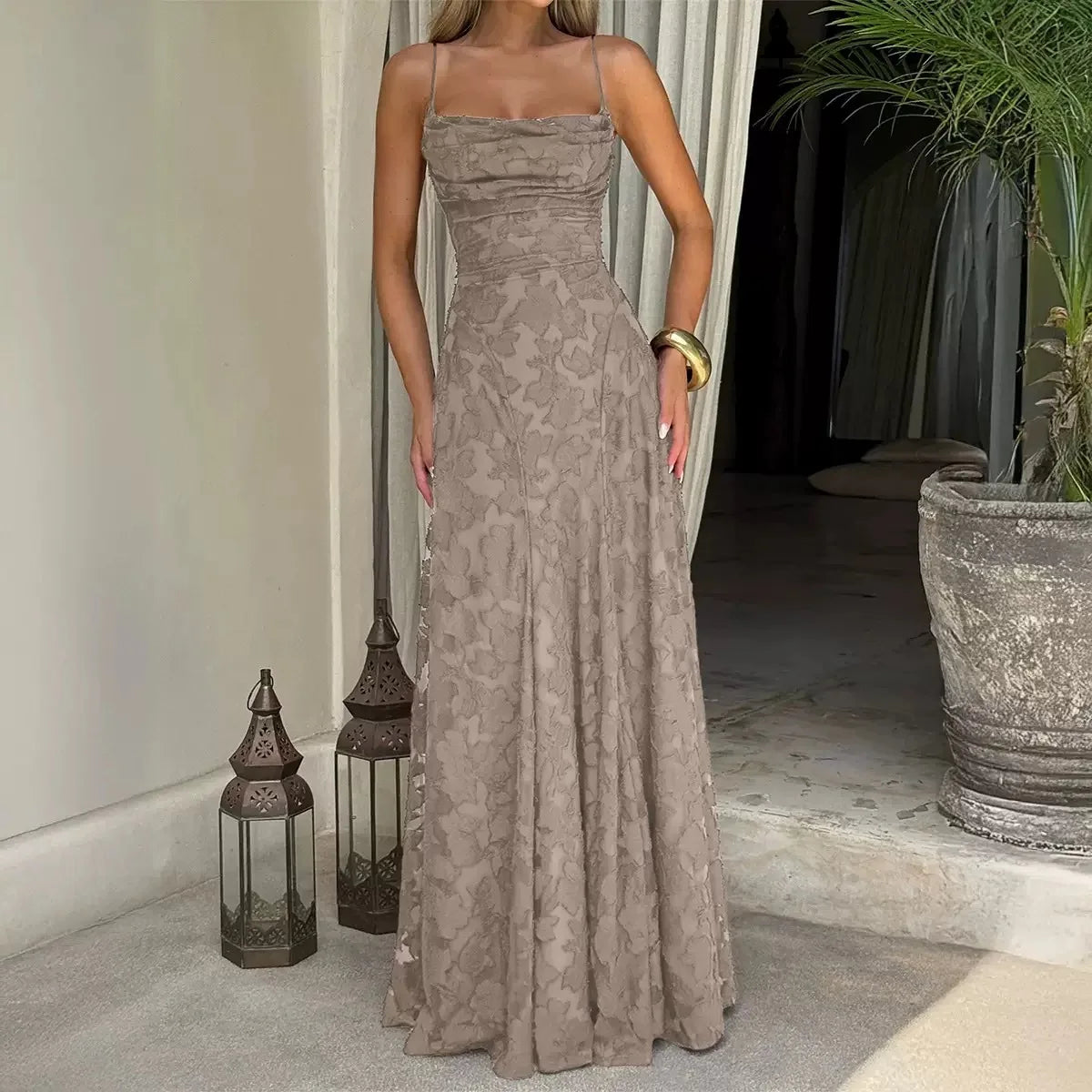 Women's Maxi Evening Dress Spaghetti Straps | Formal Wear