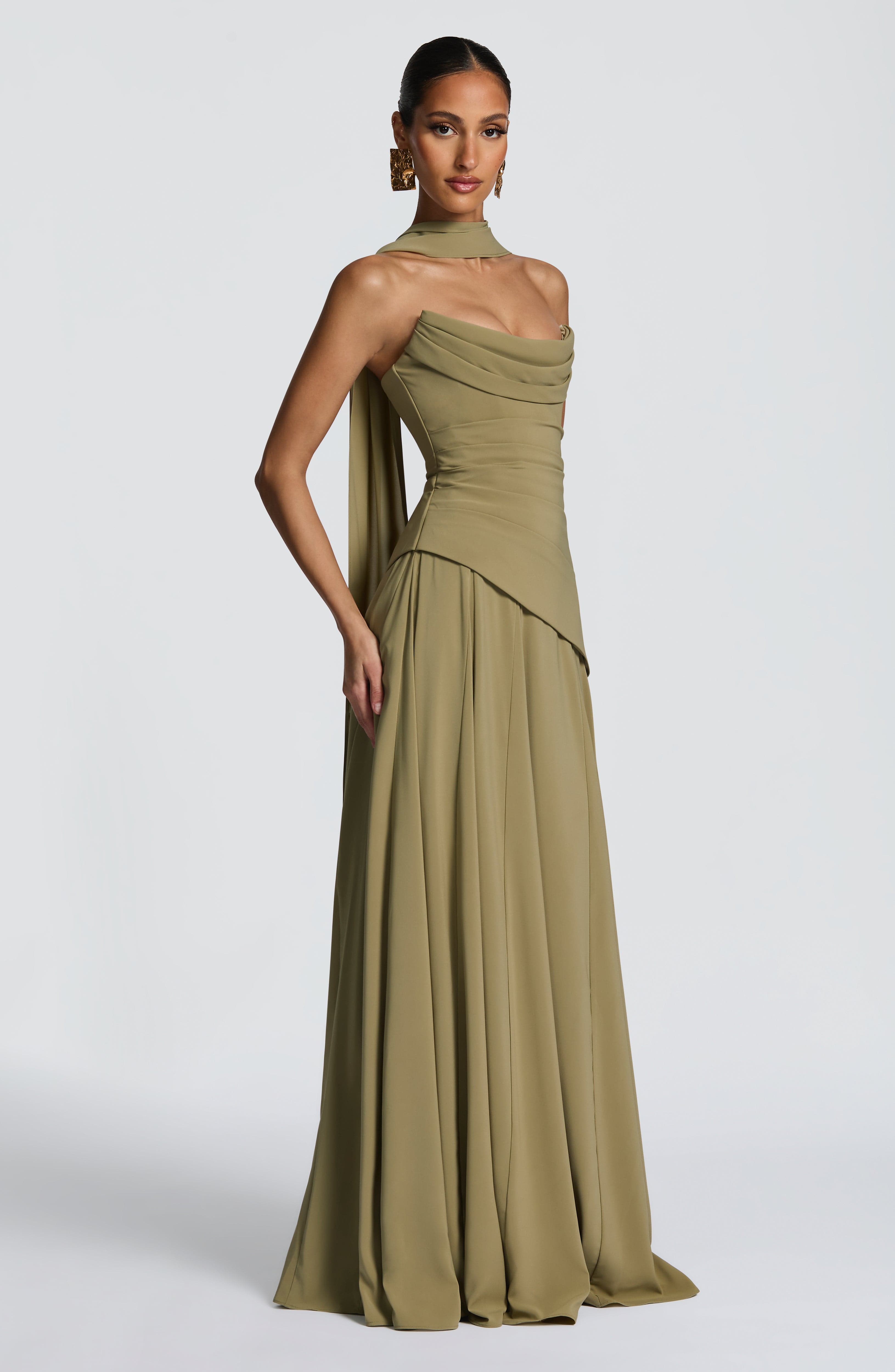 Women's Maxi Dress Strapless Satin Evening Gown