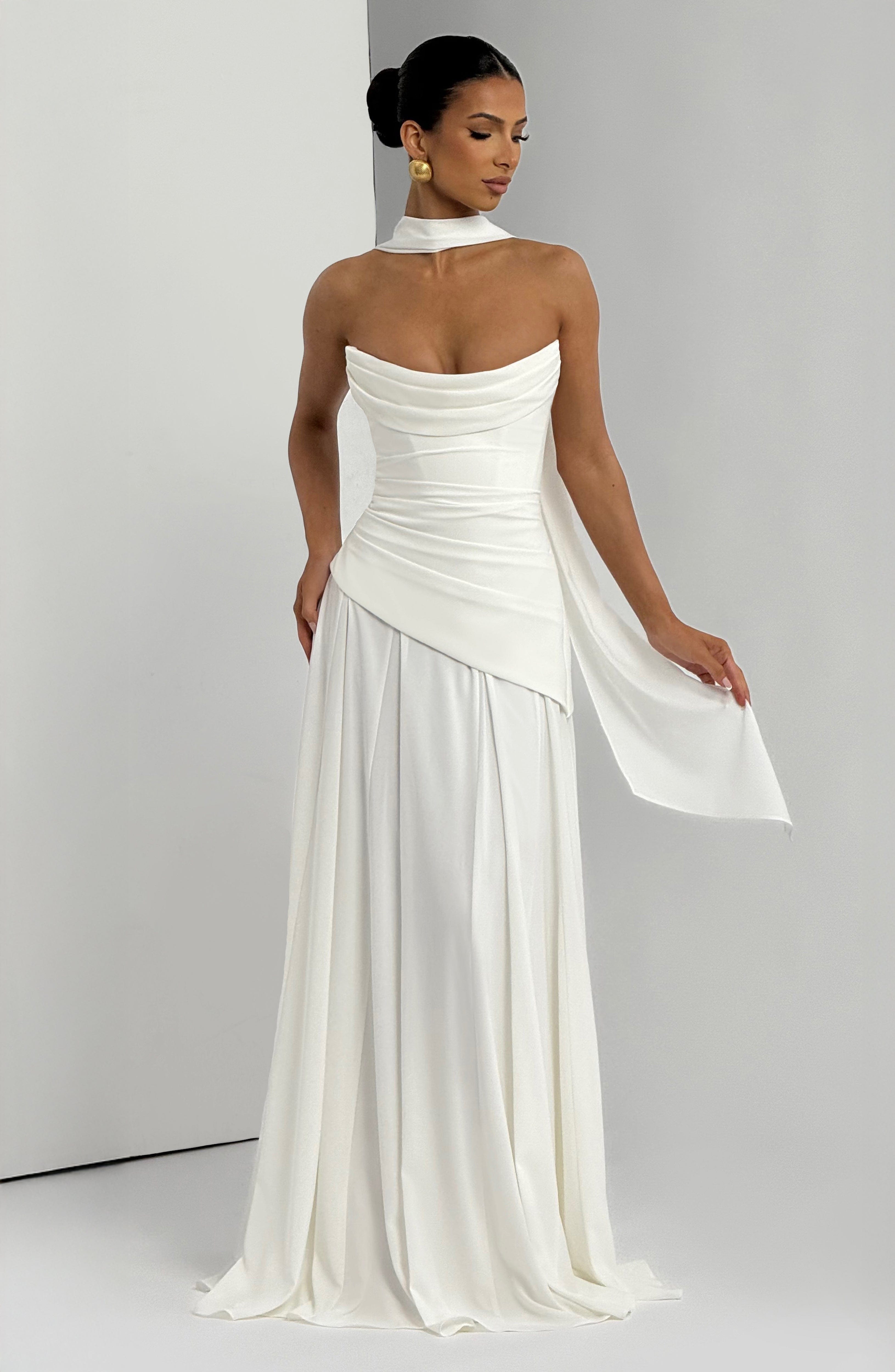 Women's Maxi Dress Strapless Satin Evening Gown