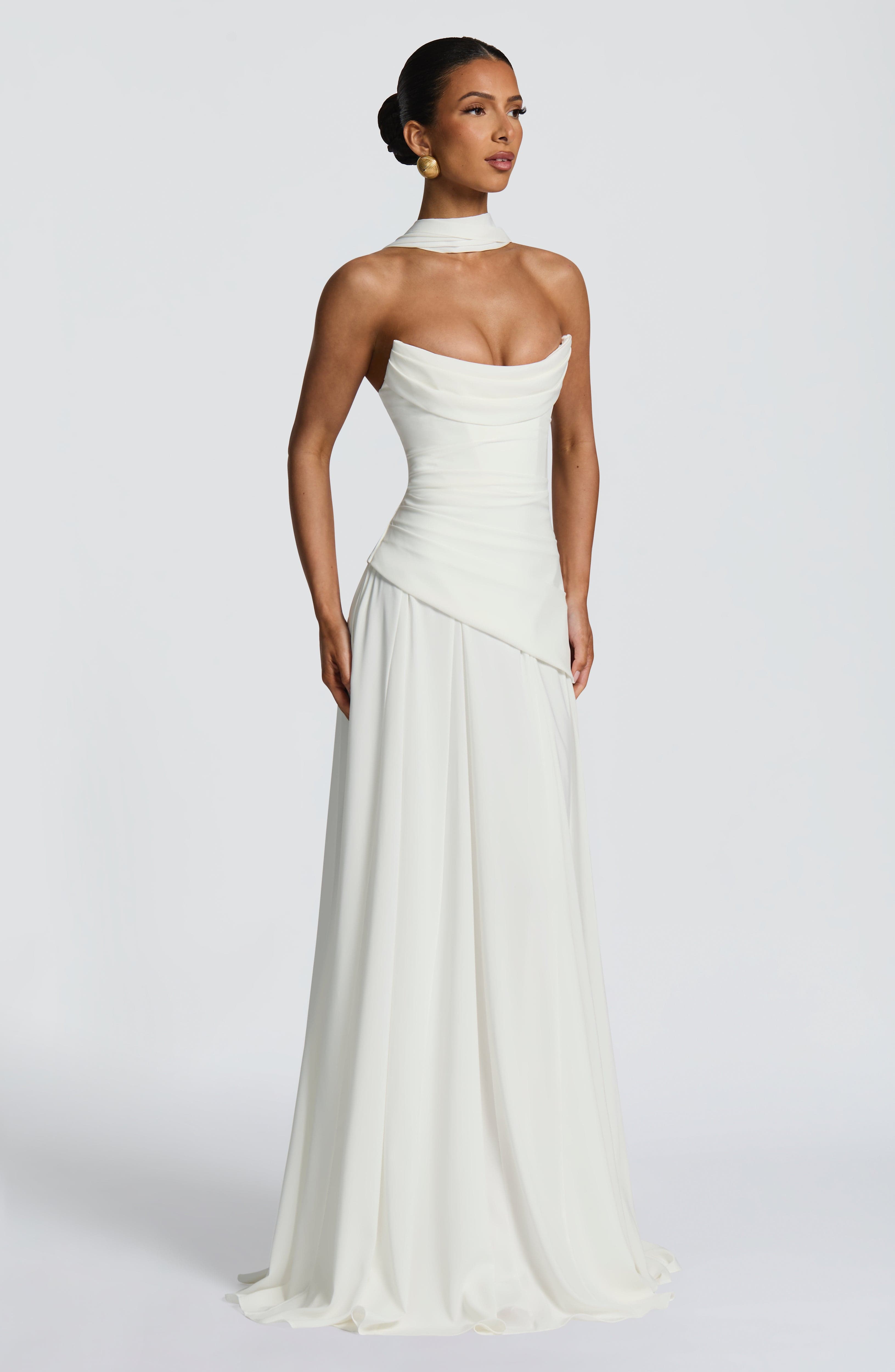 Women's Maxi Dress Strapless Satin Evening Gown