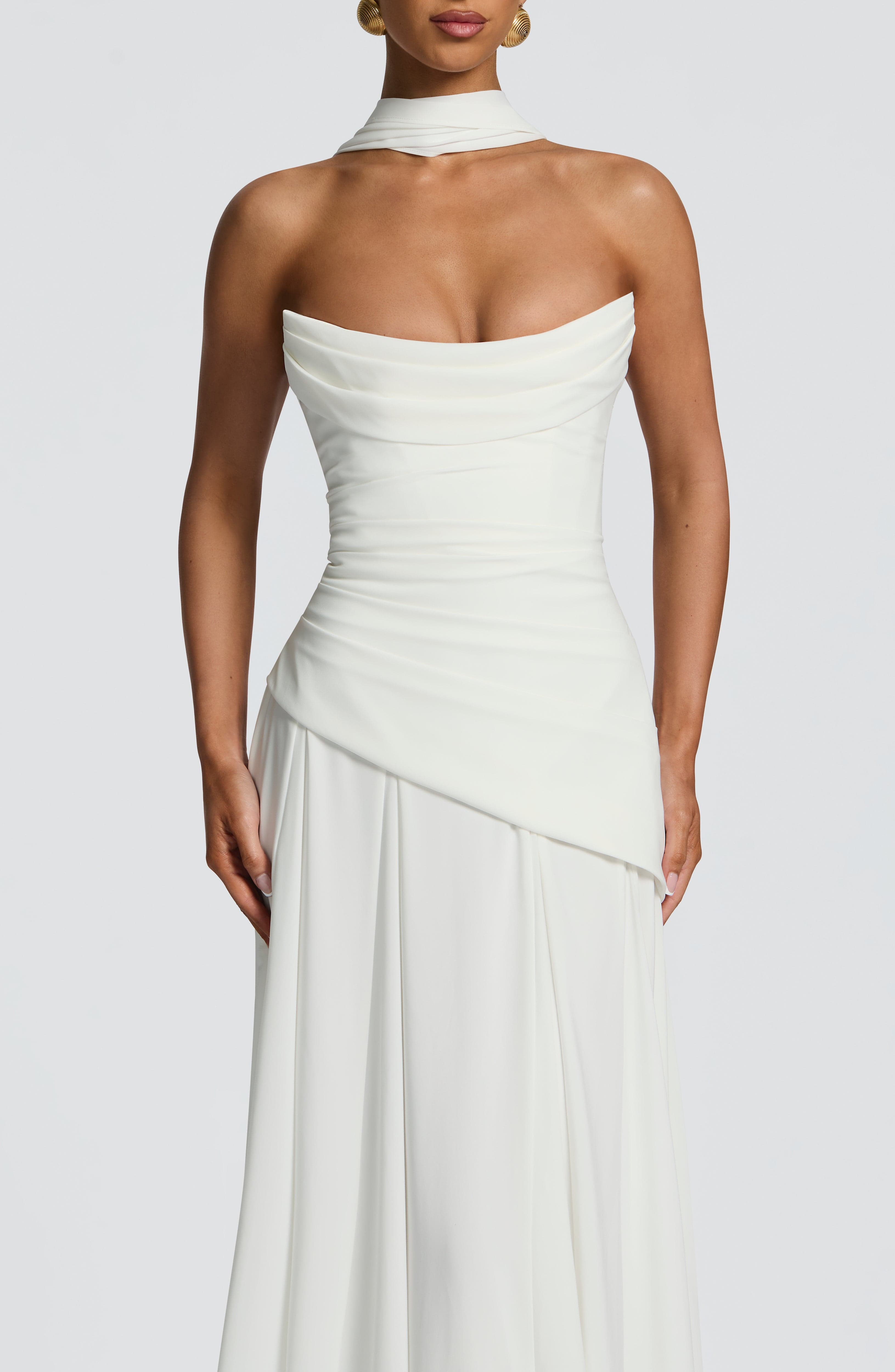 Women's Maxi Dress Strapless Satin Evening Gown