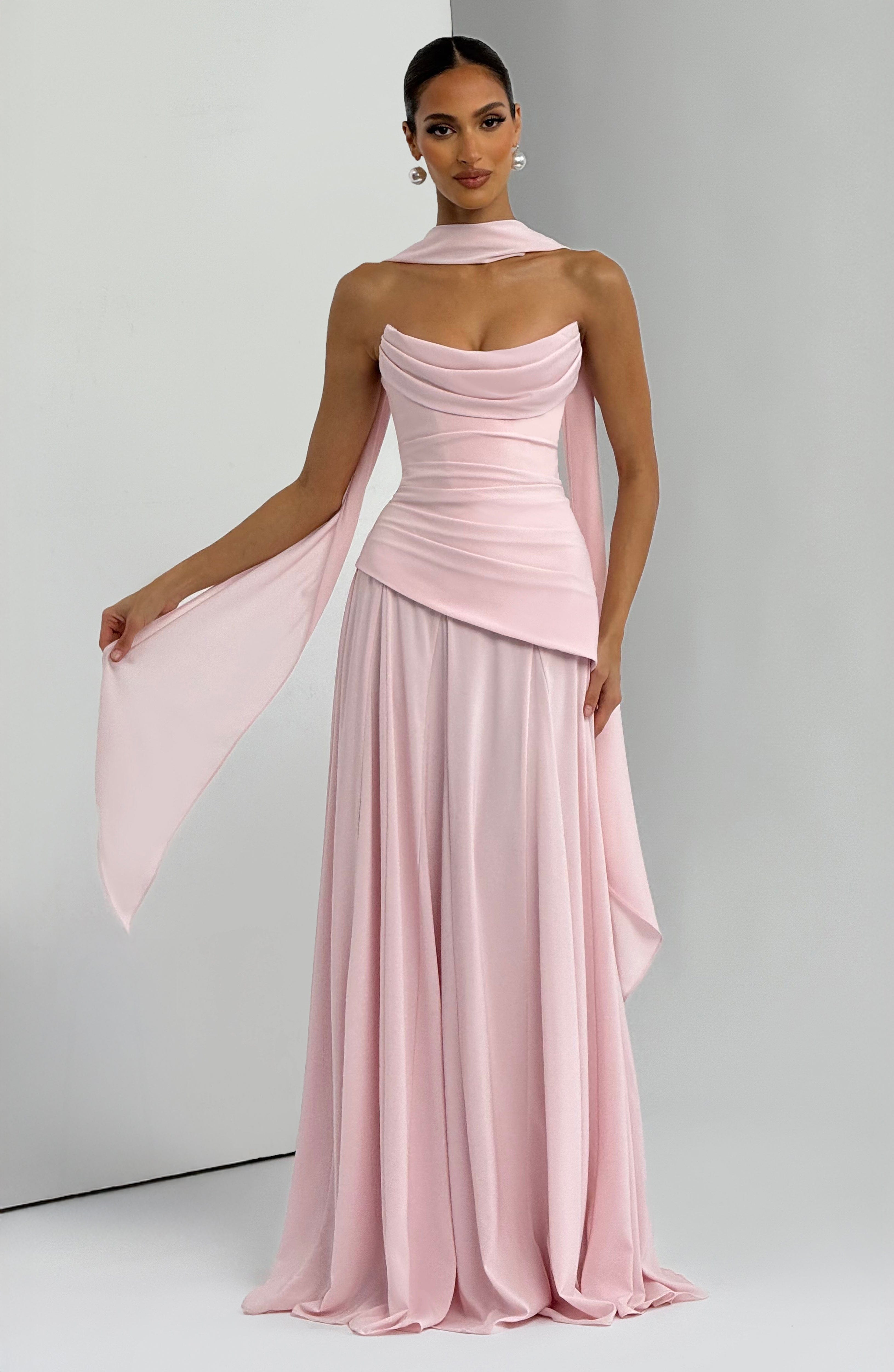 Women's Maxi Dress Strapless Satin Evening Gown