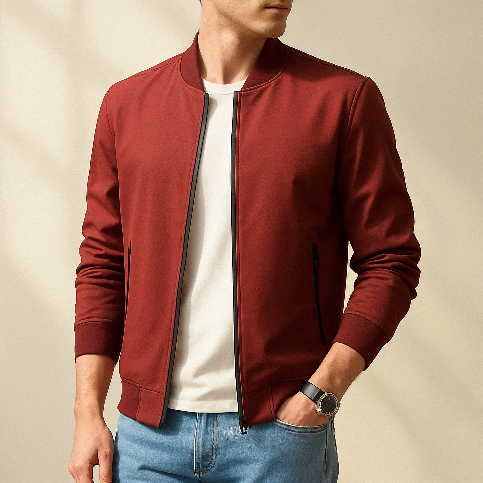 Bomber Jacket Regular Fit Men - Front 