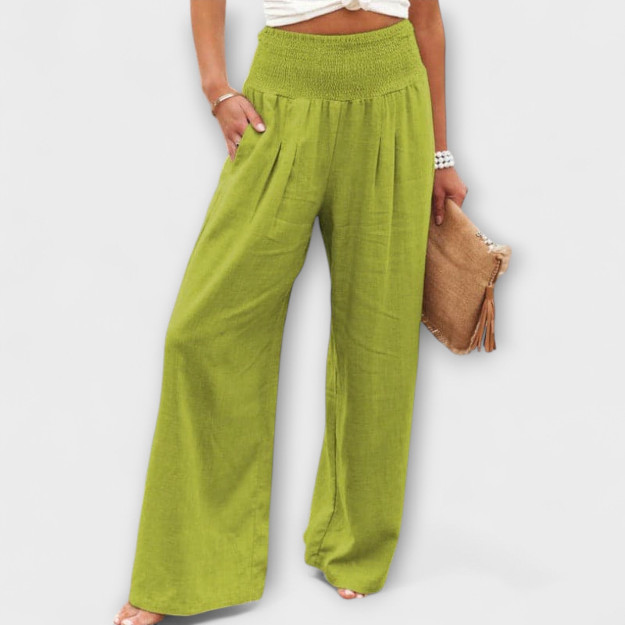 Women's Wide Pants Mid-Rise Stylish Design Casual Wear