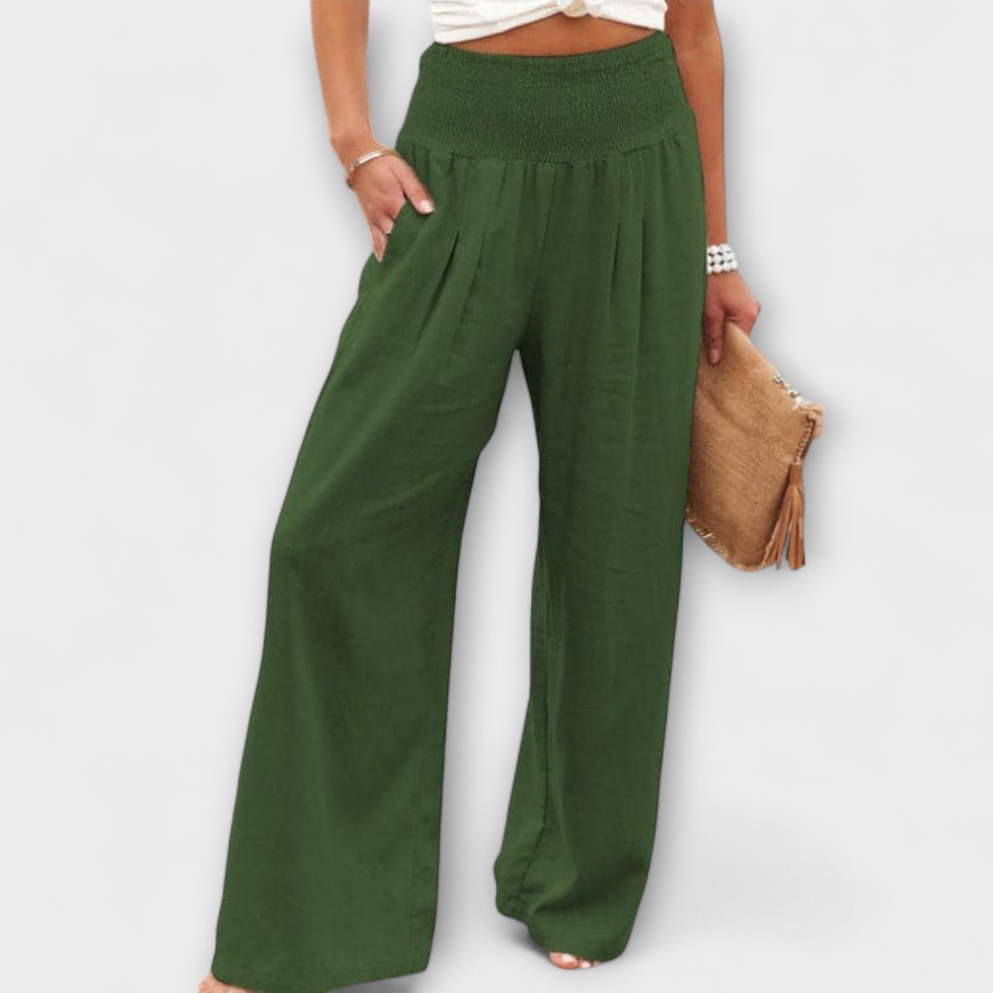 Women's Wide Pants Mid-Rise Stylish Design Casual Wear