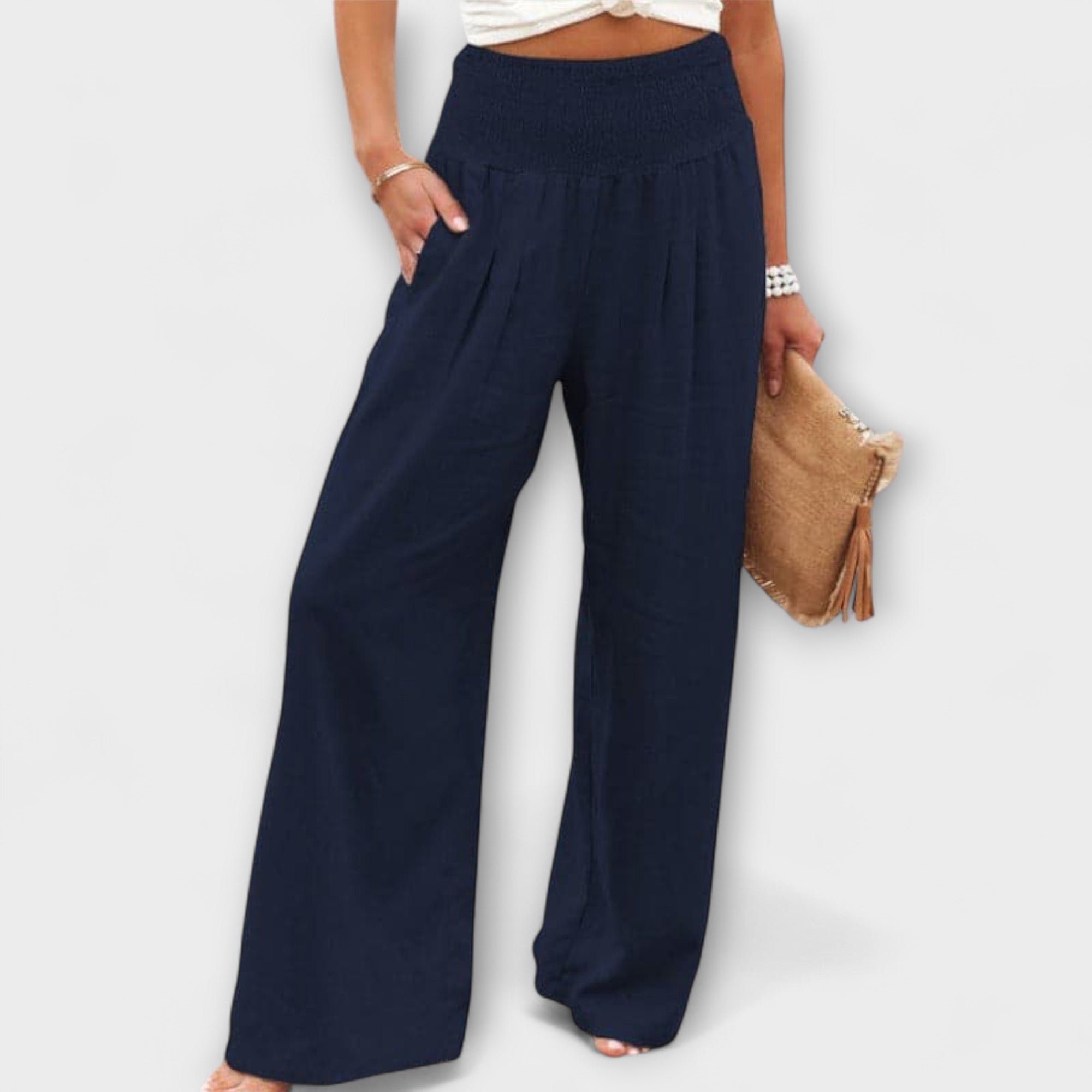 Women's Wide Pants Mid-Rise Stylish Design Casual Wear