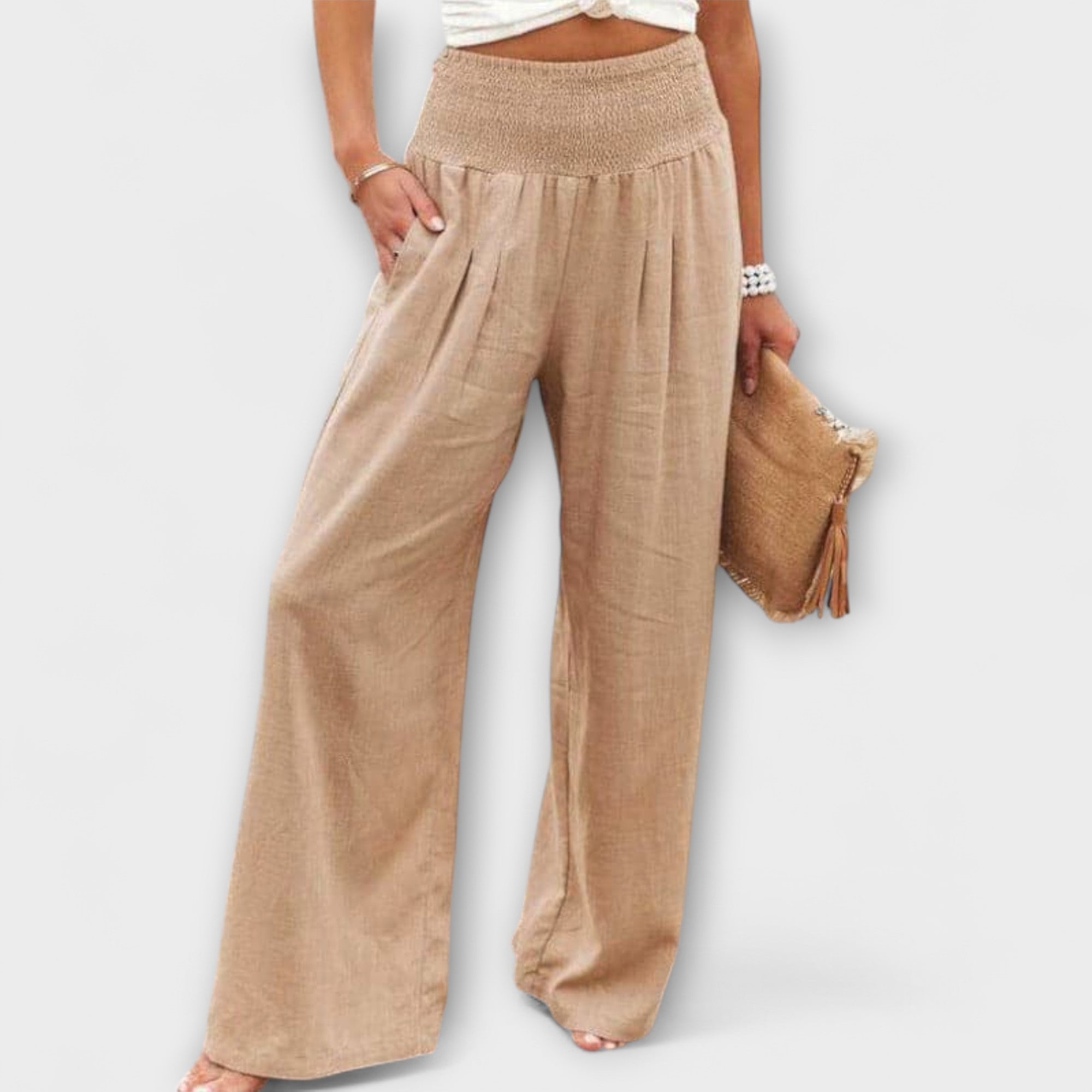 Women's Wide Pants Mid-Rise Stylish Design Casual Wear