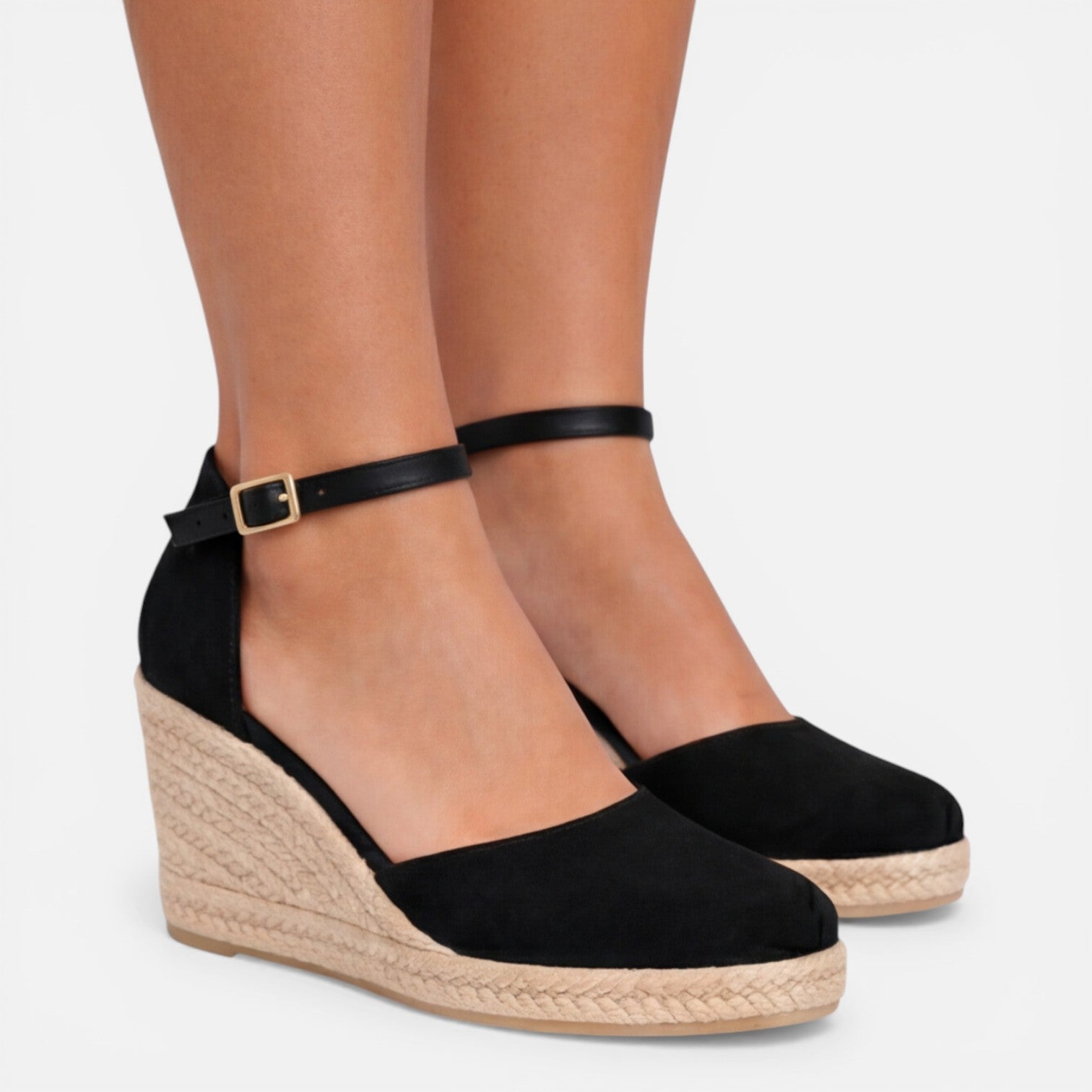 Women's Closed Toe Wedge Sandals Adjustable Ankle Strap Summer Footwear