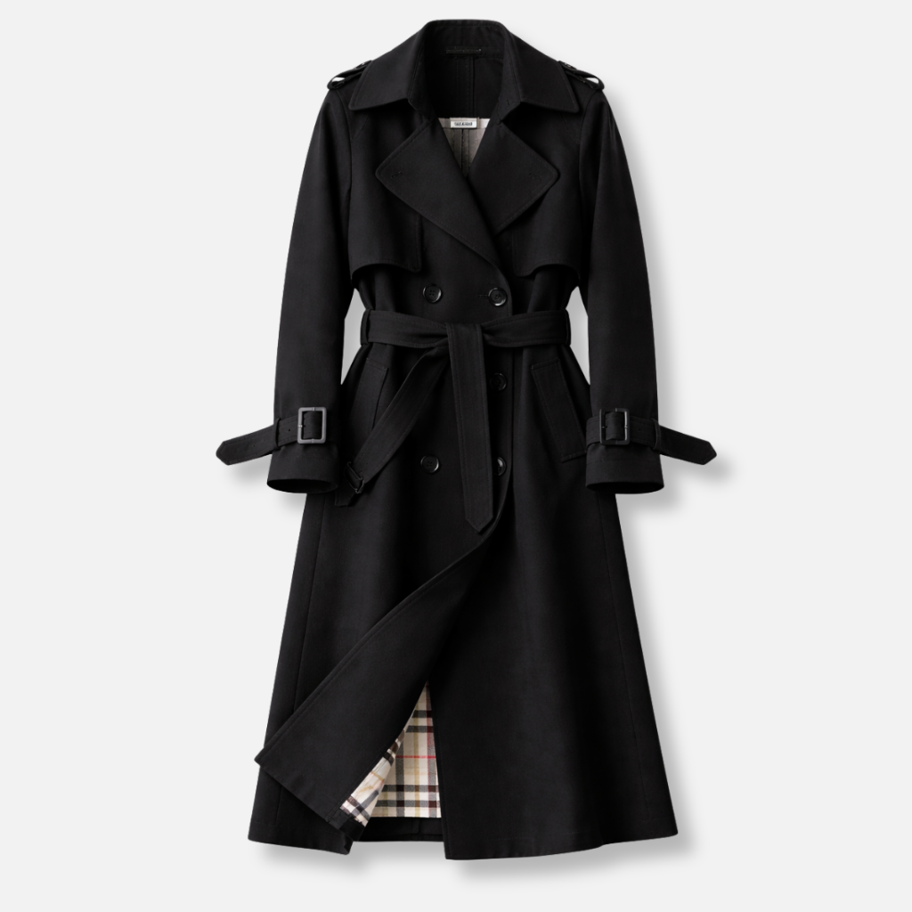 Women’s Belted Trench Coat – Tailored Long Fit