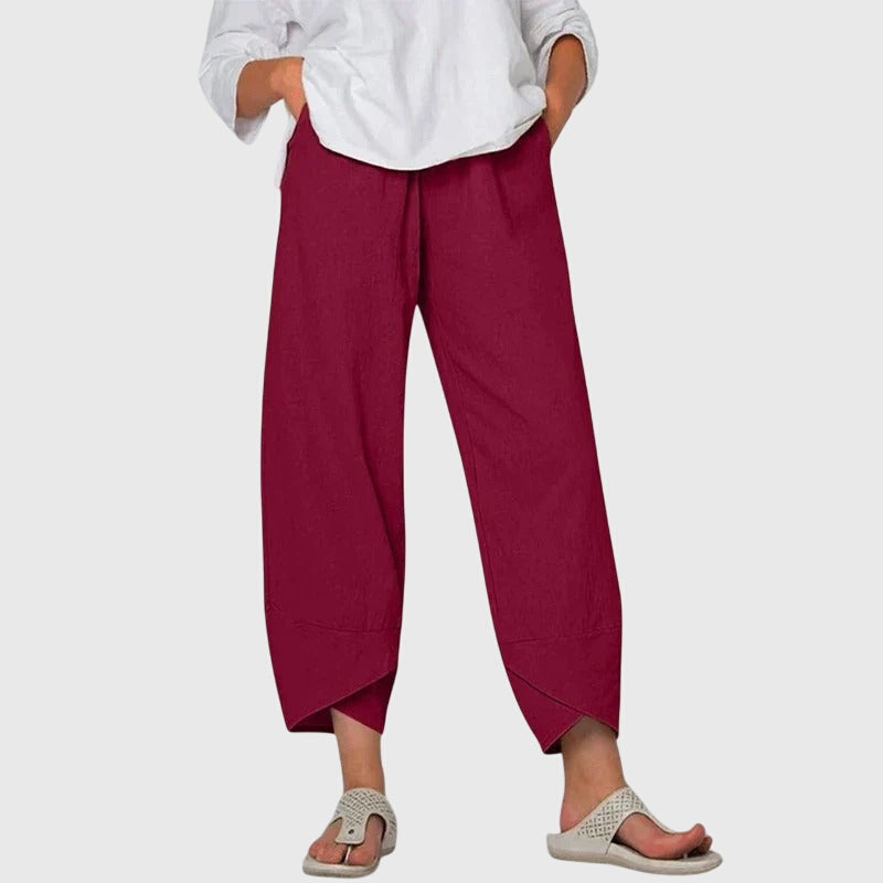 Women's Wide-Leg Pants Breathable Fabric Stylish Design Casual Wear