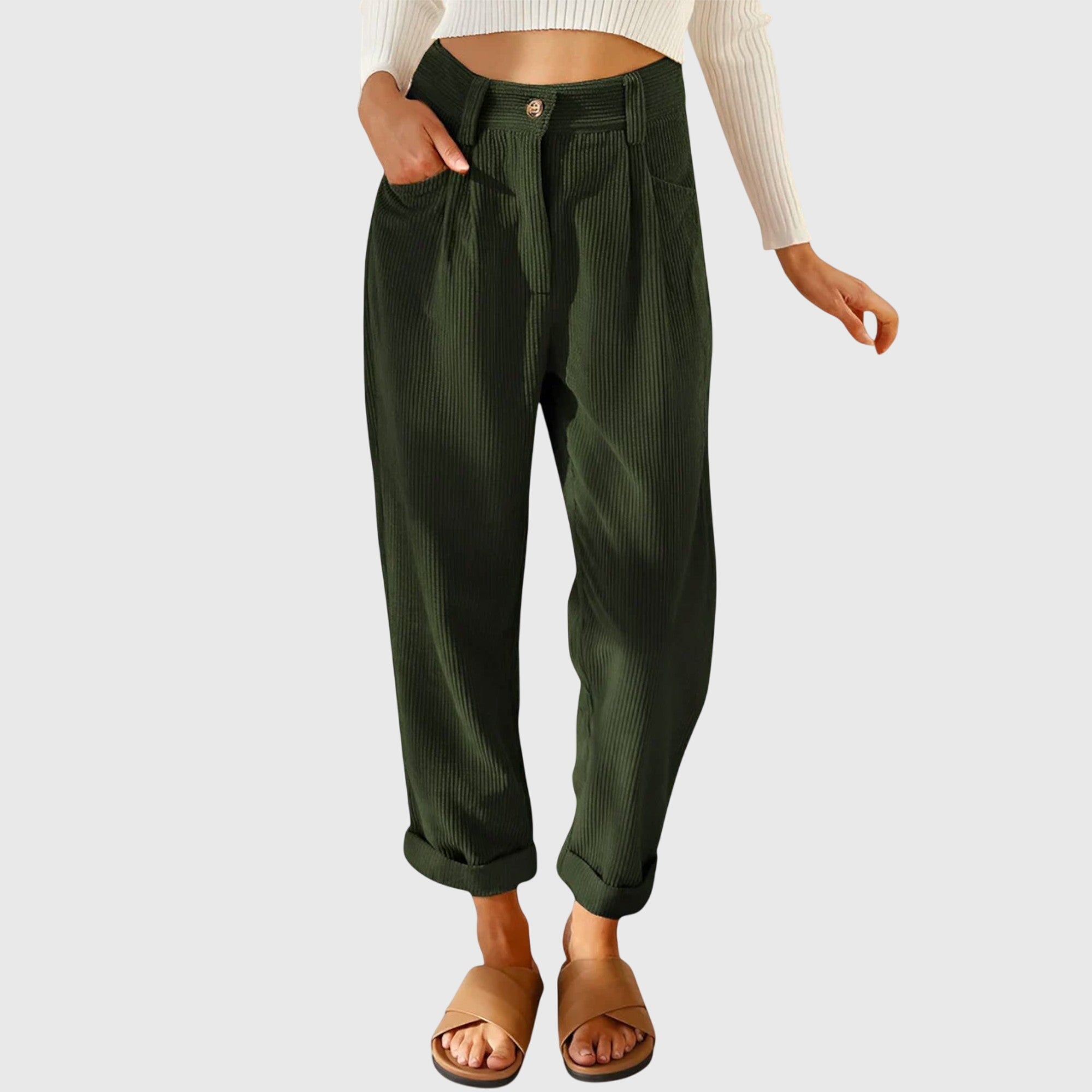 Women's Cord Pants Modern Design Versatile Style
