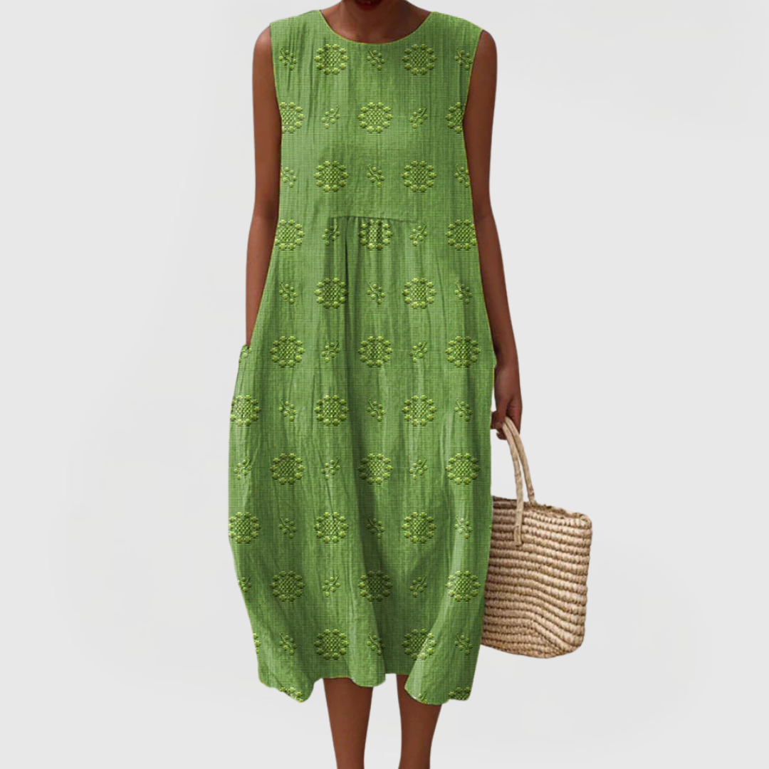Women's Embroidered Sleeveless Dress | Cotton | Casual Summer Wear