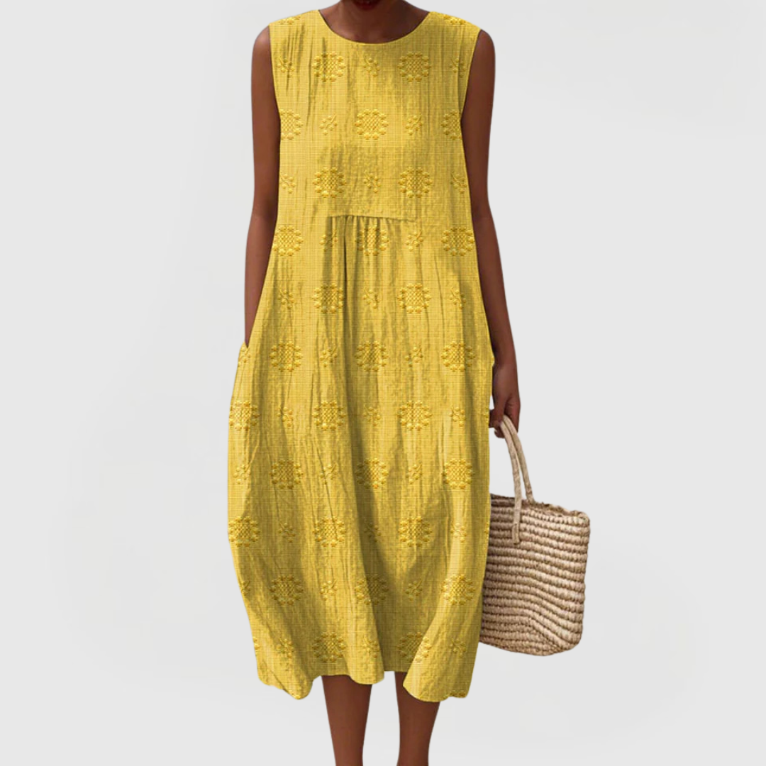 Women's Embroidered Sleeveless Dress | Cotton | Casual Summer Wear
