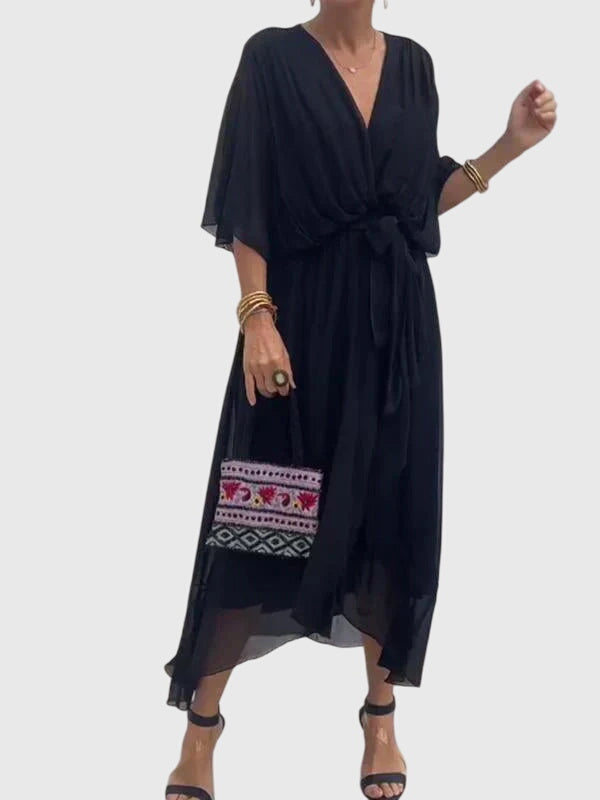 Women's Summer Dress V-Neck Lightweight Fabric Casual