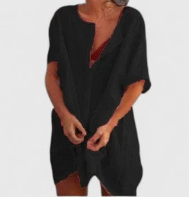 Women's Tunic Summer Dress Lightweight V-Neck Casual