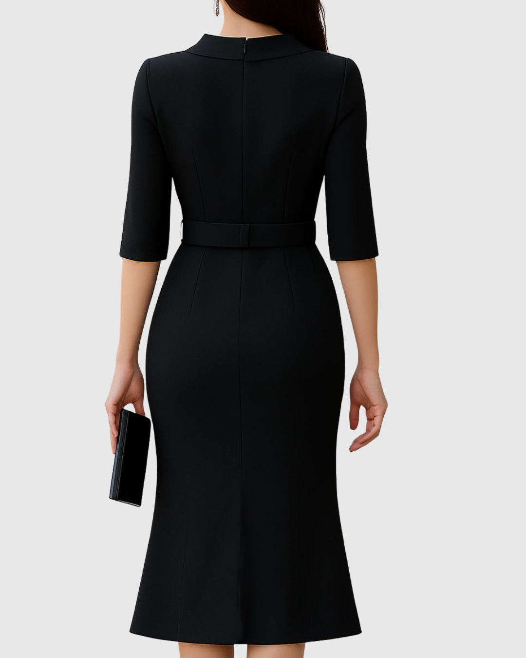 Women's Midi Dress Asymmetric Hem