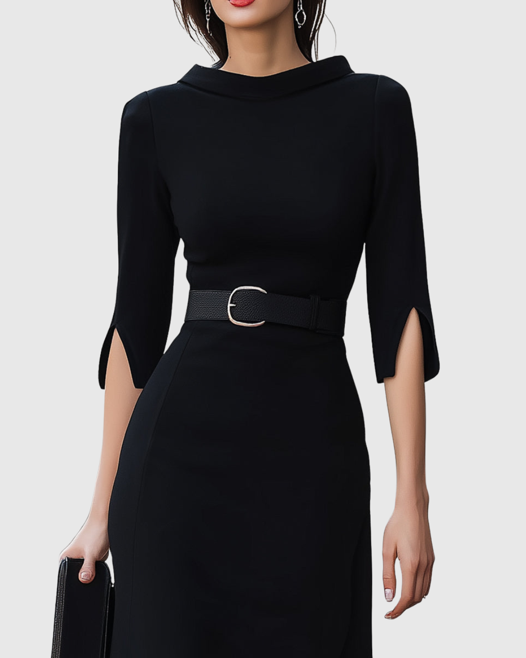 Women's Midi Dress Asymmetric Hem