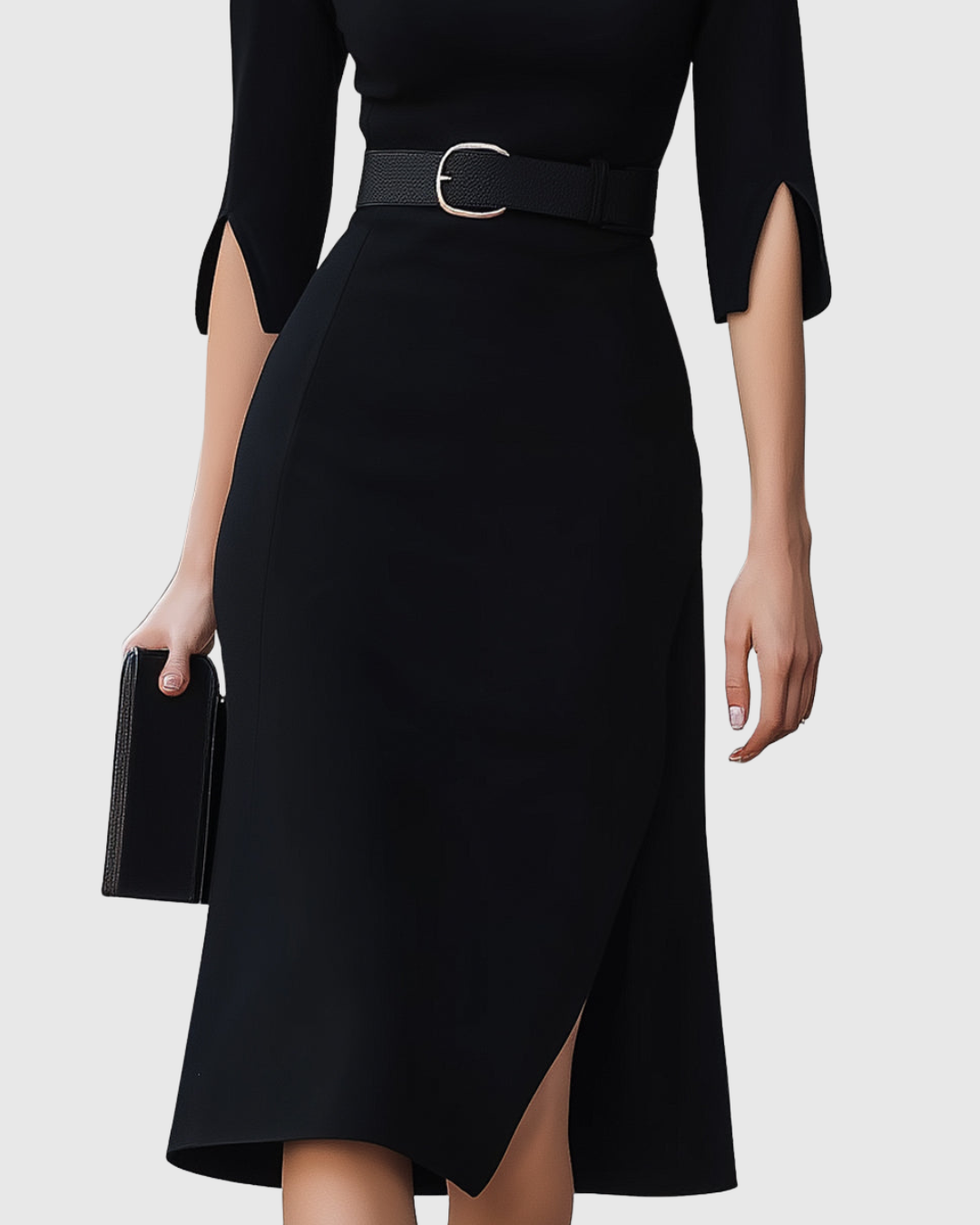Women's Midi Dress Asymmetric Hem
