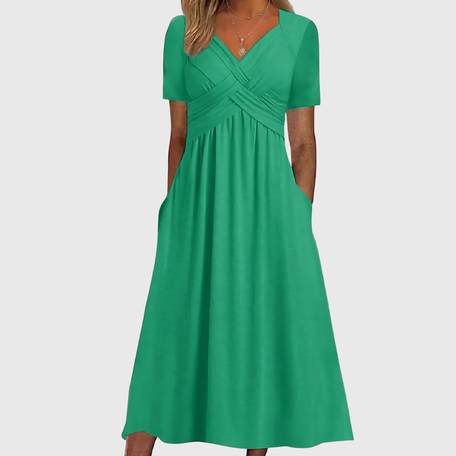 Women's A-Line Midi Dress Tummy Control | Casual Elegant Design