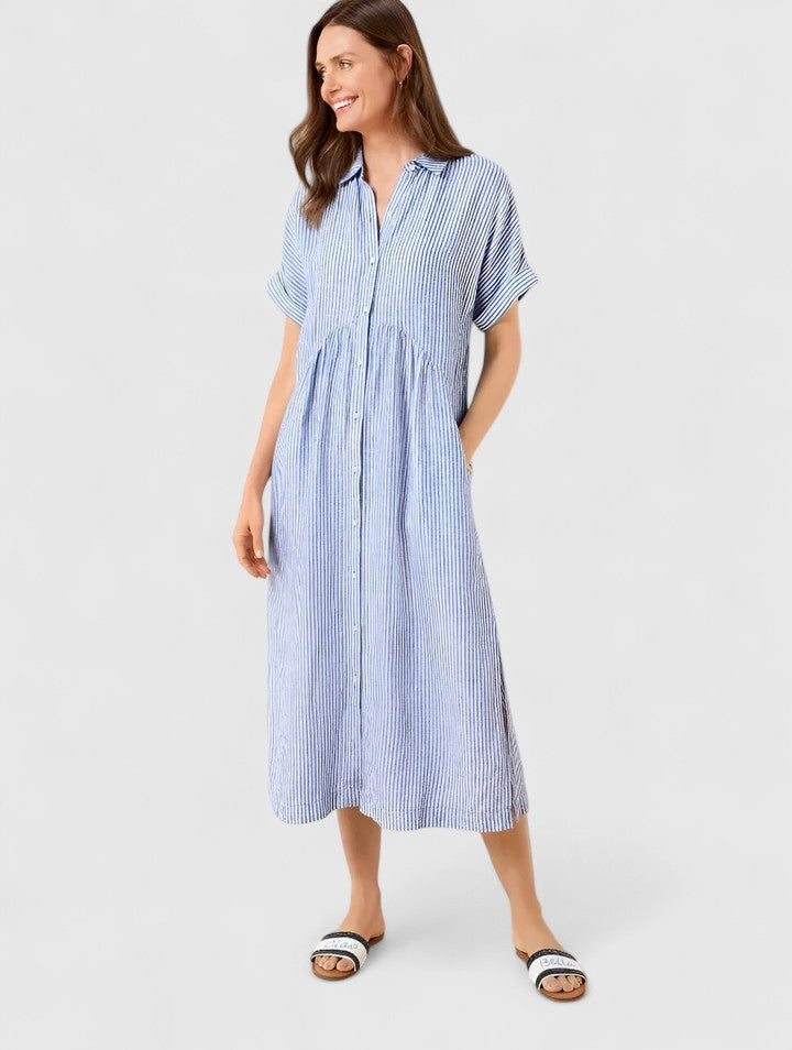 Women's Easy Fit Vertical Stripe Dress | Short Sleeve | Casual Summer Wear