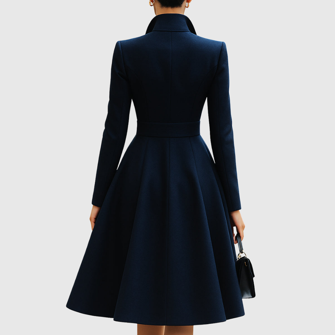 Women's A-Line Coat Dress Button Detail