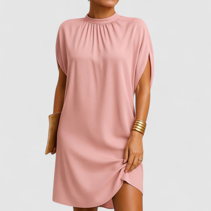 Women's Evening Dress Ruching V-Neck Long Sleeve Midi