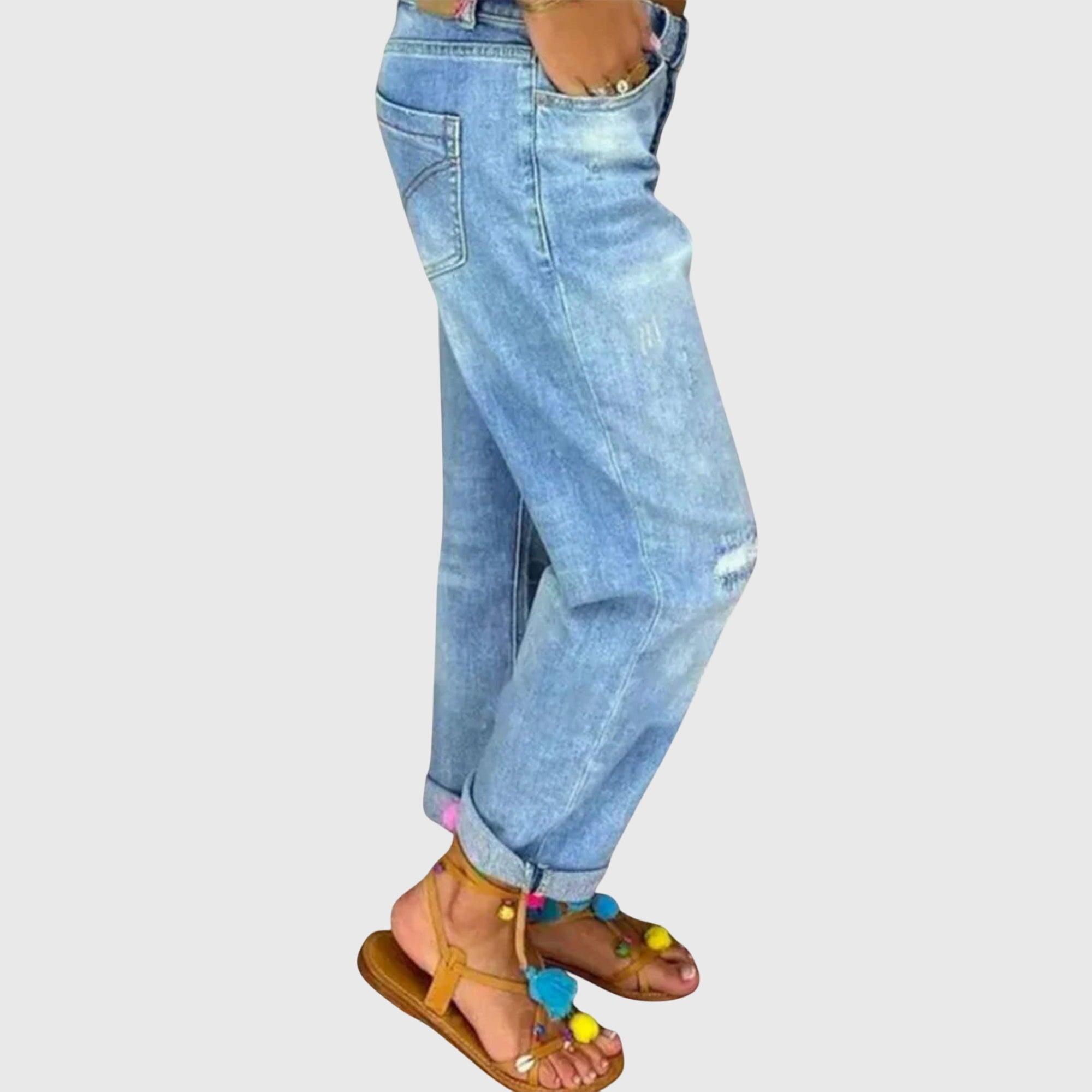 Women's Jeans Loose Fit Casual Style Cotton