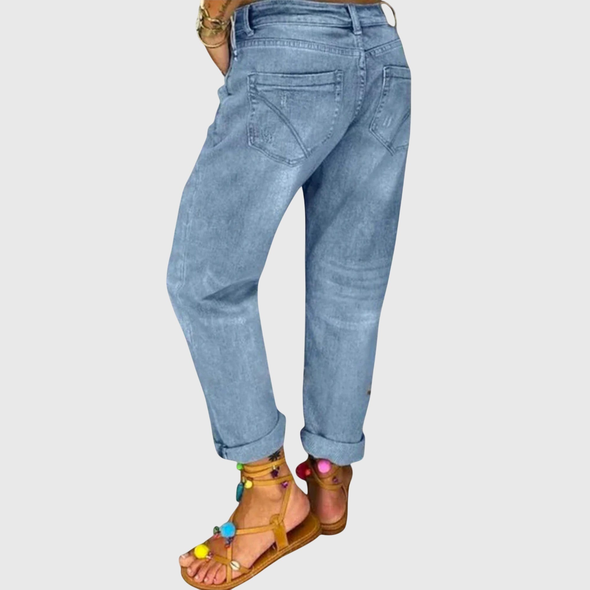 Women's Jeans Loose Fit Casual Style Cotton