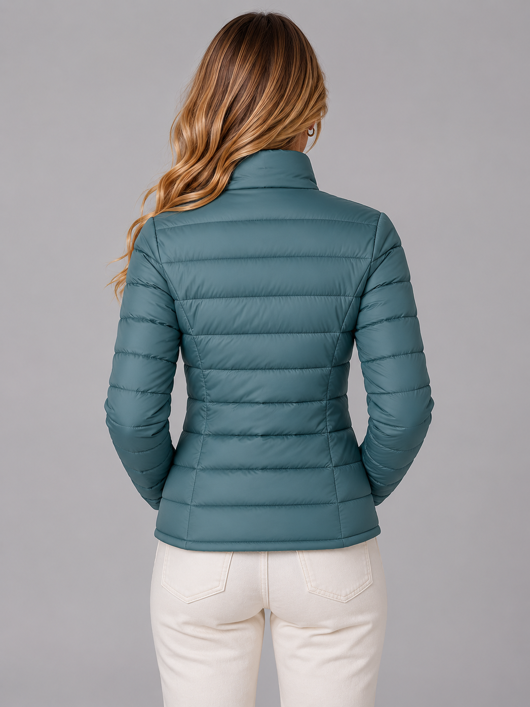 Women’s Lightweight Puffer Summer Jacket – Slim Fit Zip-Up Coat