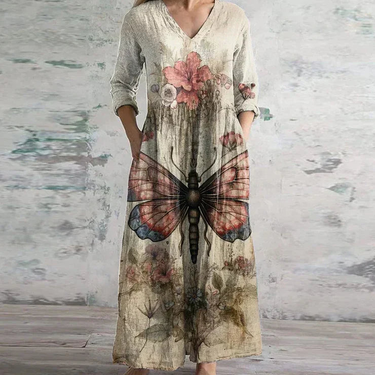 Women's Floral Maxi Dress Lightweight Cotton