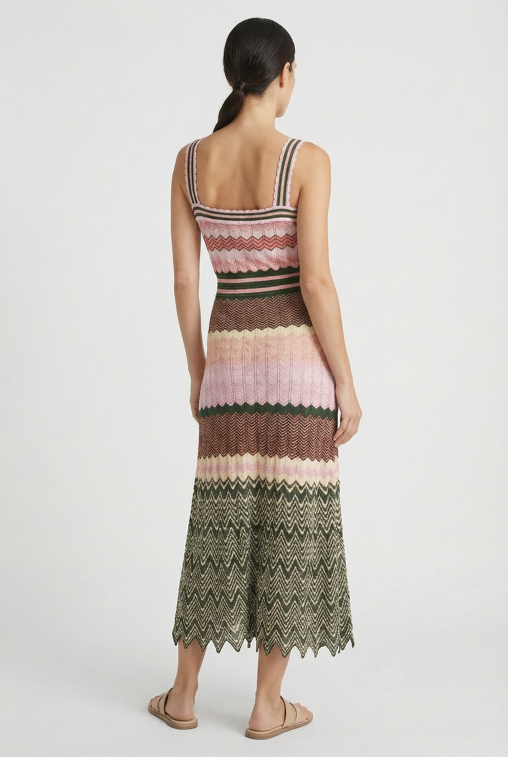 Women's Maxi Dress Sleeveless Zigzag Design High Elasticity
