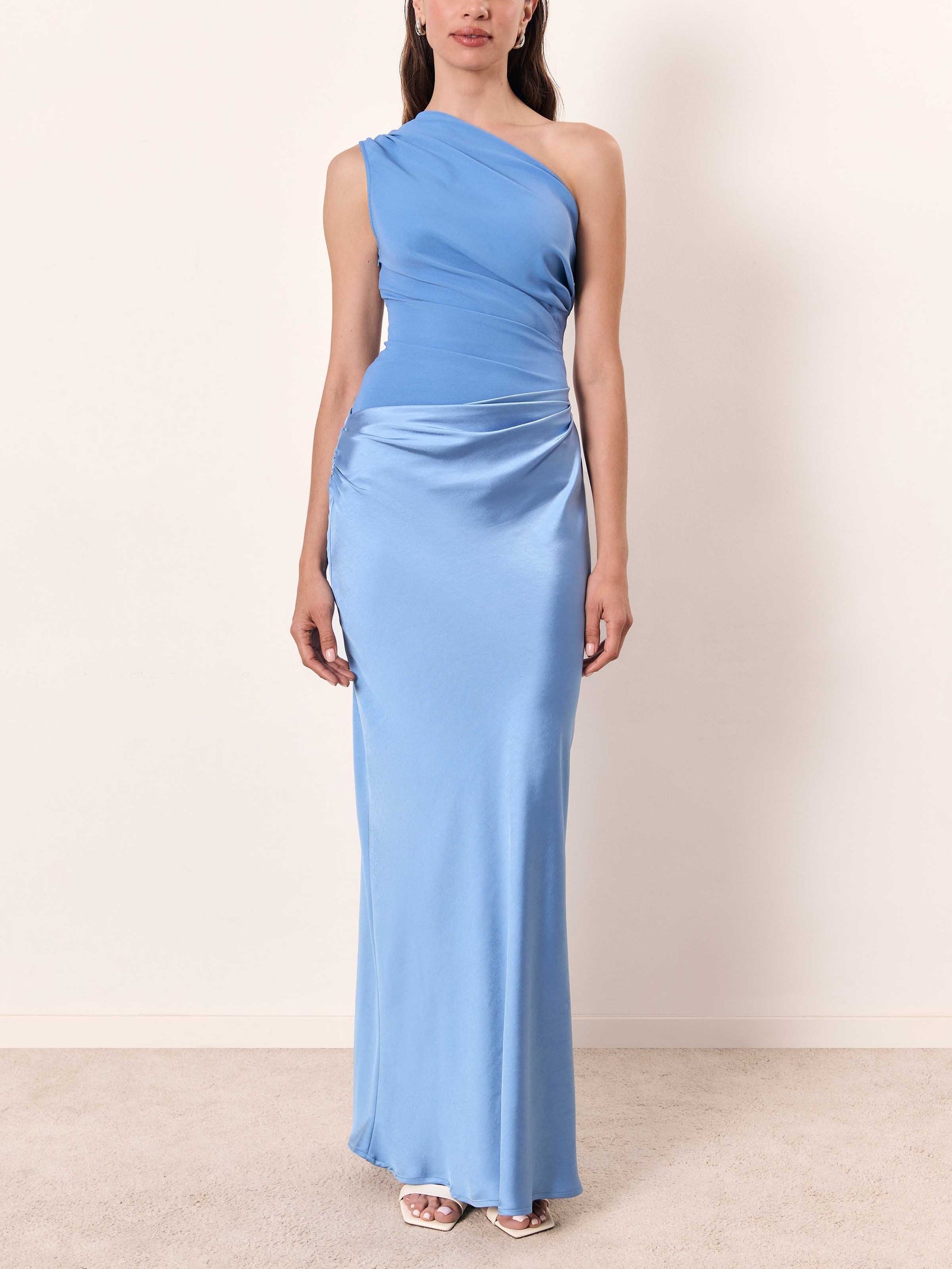 Women's Maxi Dress One Shoulder Pleated Long Length