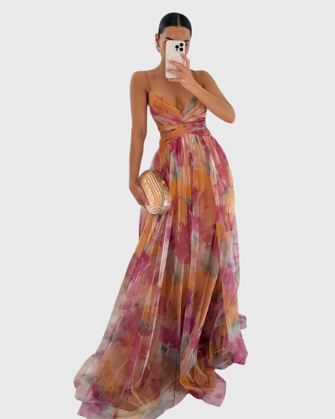Women's Maxi Dress Floral Crisscross Straps Long Length Casual