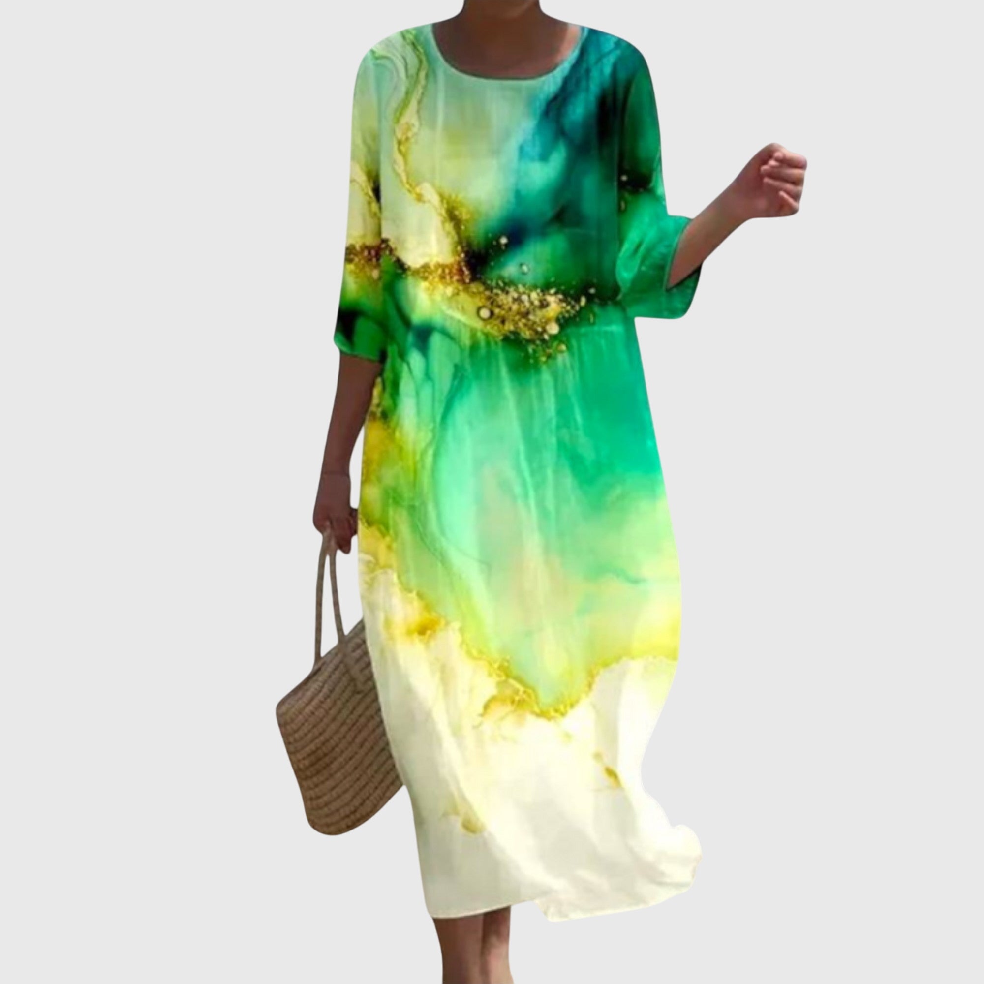 Women's Floral Maxi Dress Flowing Silhouette