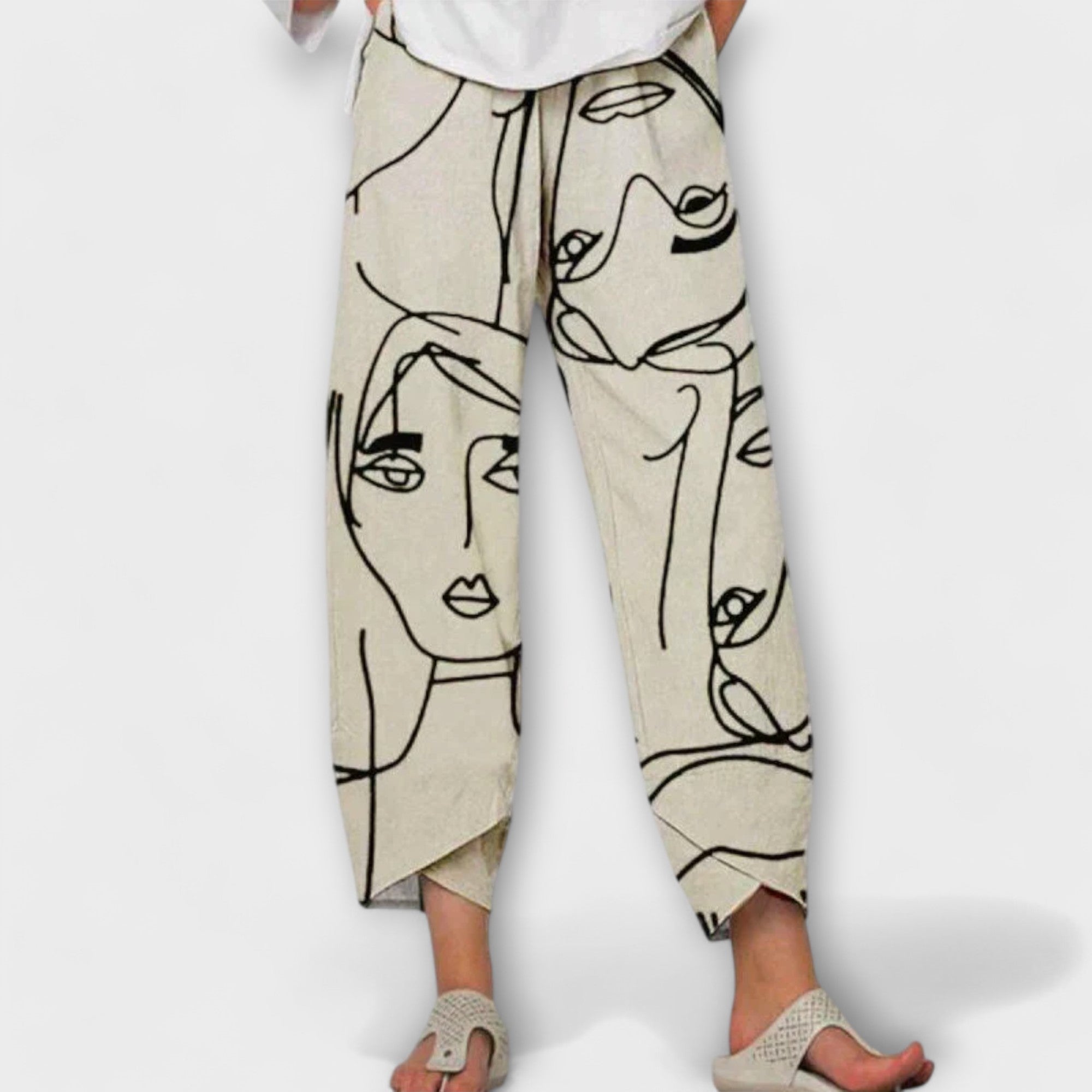 Women's Pants Loose Fit Unique Print Elastic Waistband Casual