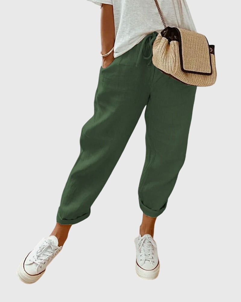 Women's Pants High Waist Relaxed Fit Straight Leg Casual
