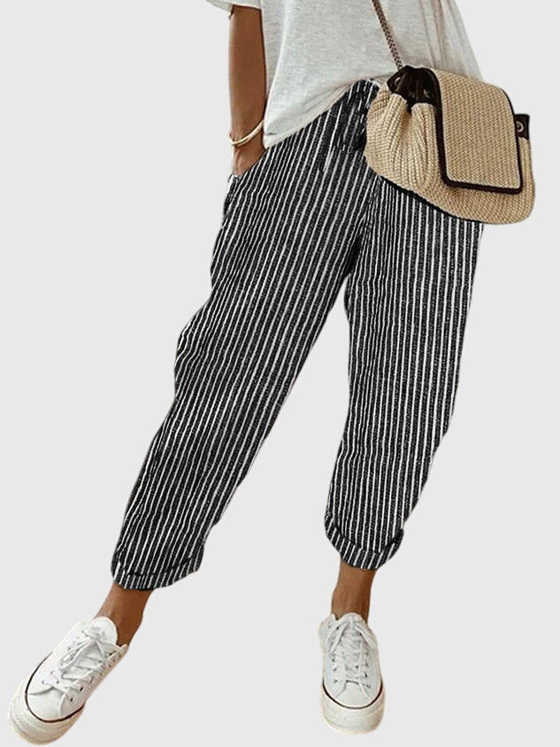 Women's Pants High Waist Relaxed Fit Straight Leg Casual