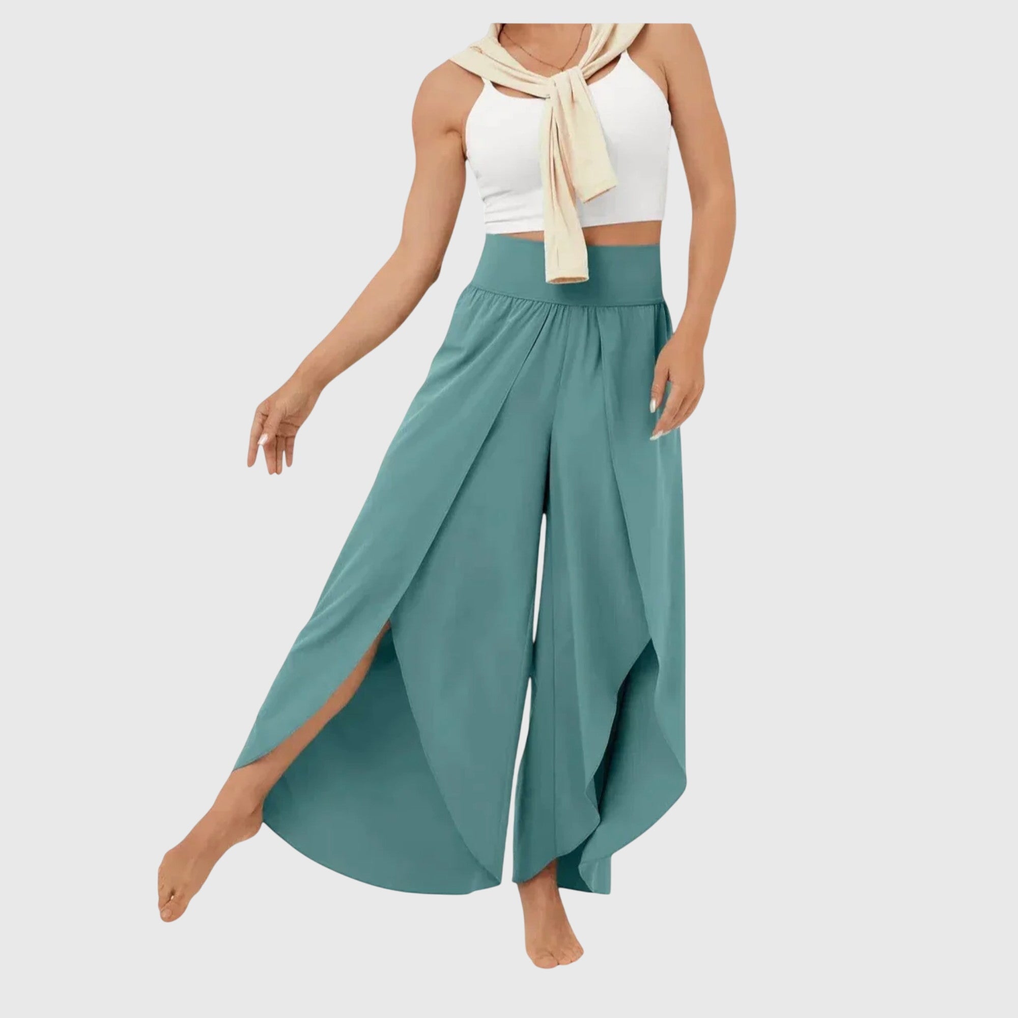 Women's Flared Pants Lightweight Fabric Integrated Shorts Summer