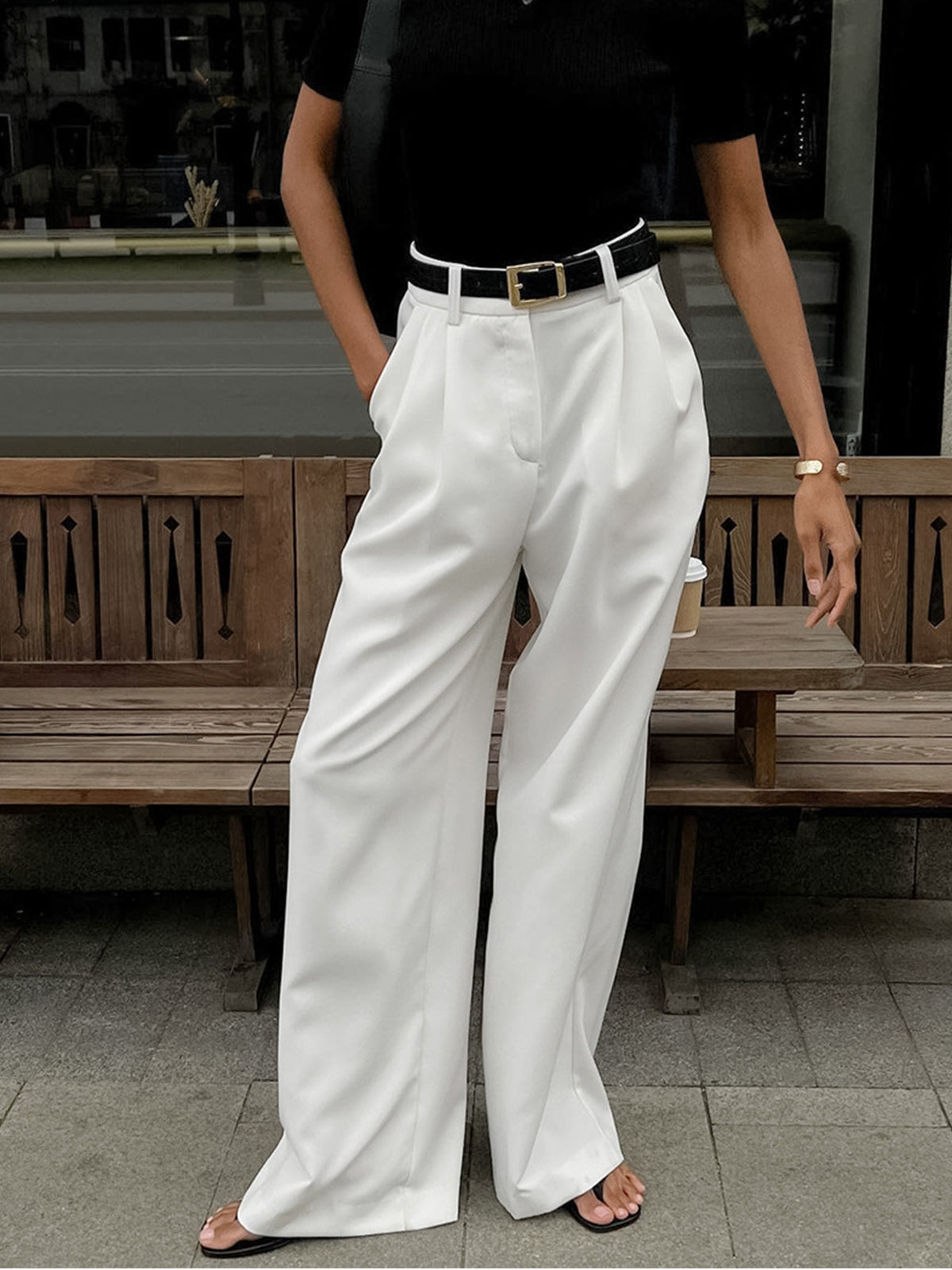 Women's Pants Long Length Regular Fit Non-Stretch Fabric