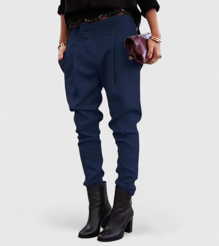 Women's Pants Stretch Fabric Tailored Cut Adjustable Waist Casual