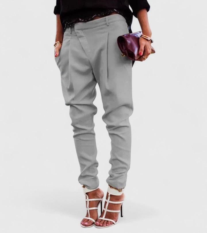 Women's Pants Stretch Fabric Tailored Cut Adjustable Waist Casual