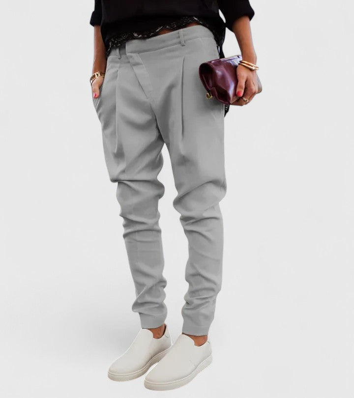 Women's Pants Stretch Fabric Tailored Cut Adjustable Waist Casual
