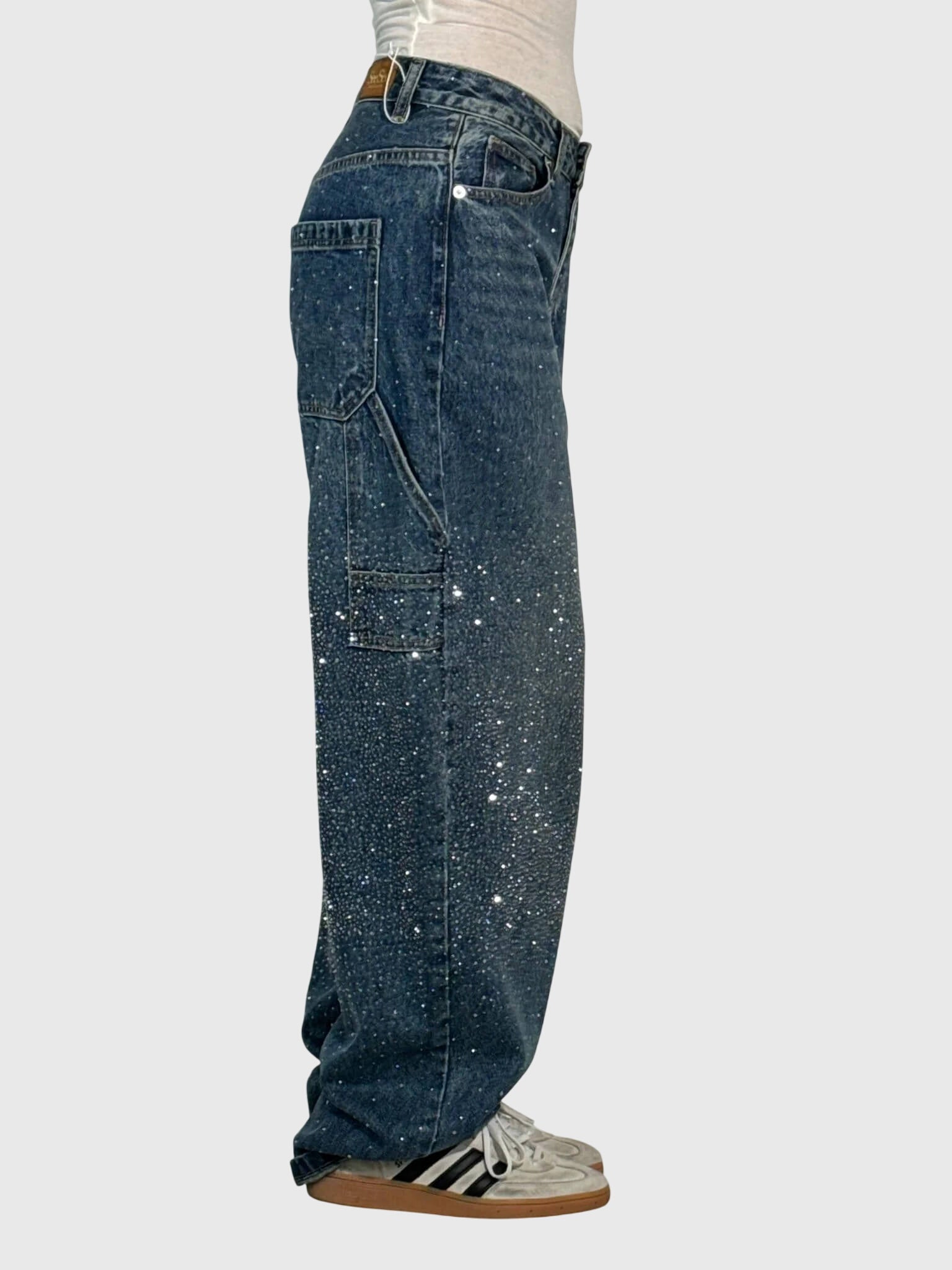 Women's Relaxed Fit Pants with Diamond Details | Casual Wear